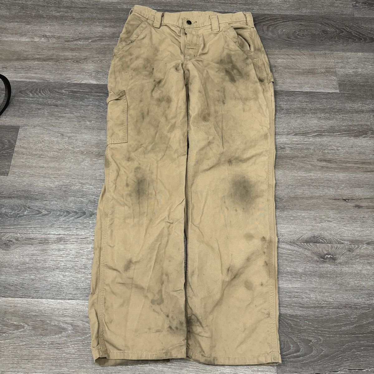 Carhartt × StraightFaded × Vintage Crazy Vintage y2k Carhartt dirt wash worn in workwear pants Size US 30 / EU 46 - 2 Thumbnail