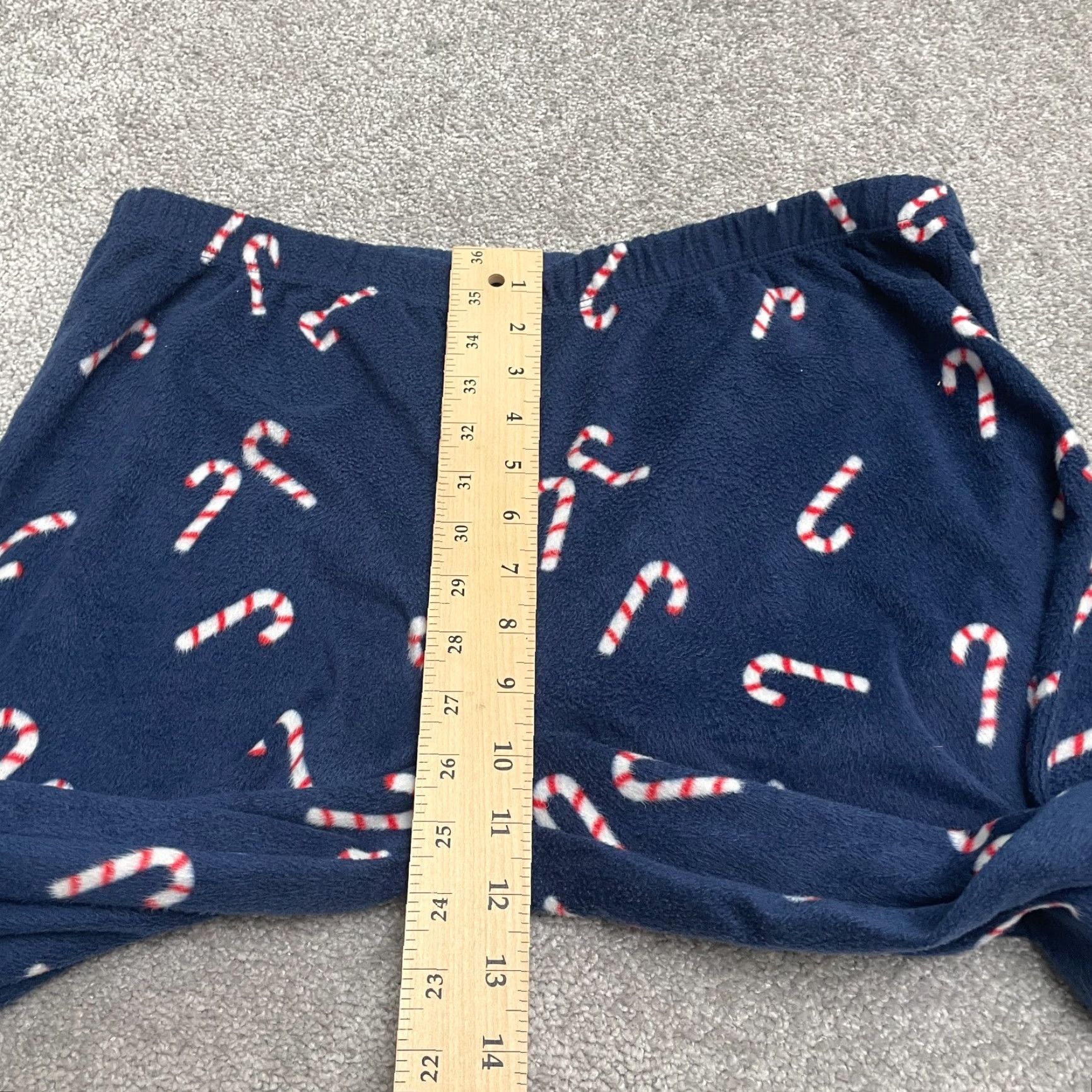 Vintage Simply Styles Fleece Pajama Pants Men Large Blue Candy Canes Holiday 34x30 Size US 33 - 7 Thumbnail