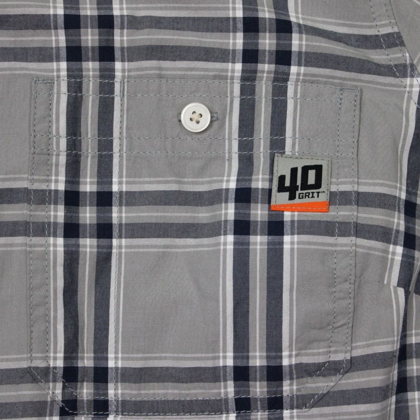 Vintage 40 Grit Shirt Womens XL Gray/Blue Plaid 100% Cotton Short Sleeve Button Up Size XL / US 12-14 / IT 48-50 - 6 Thumbnail
