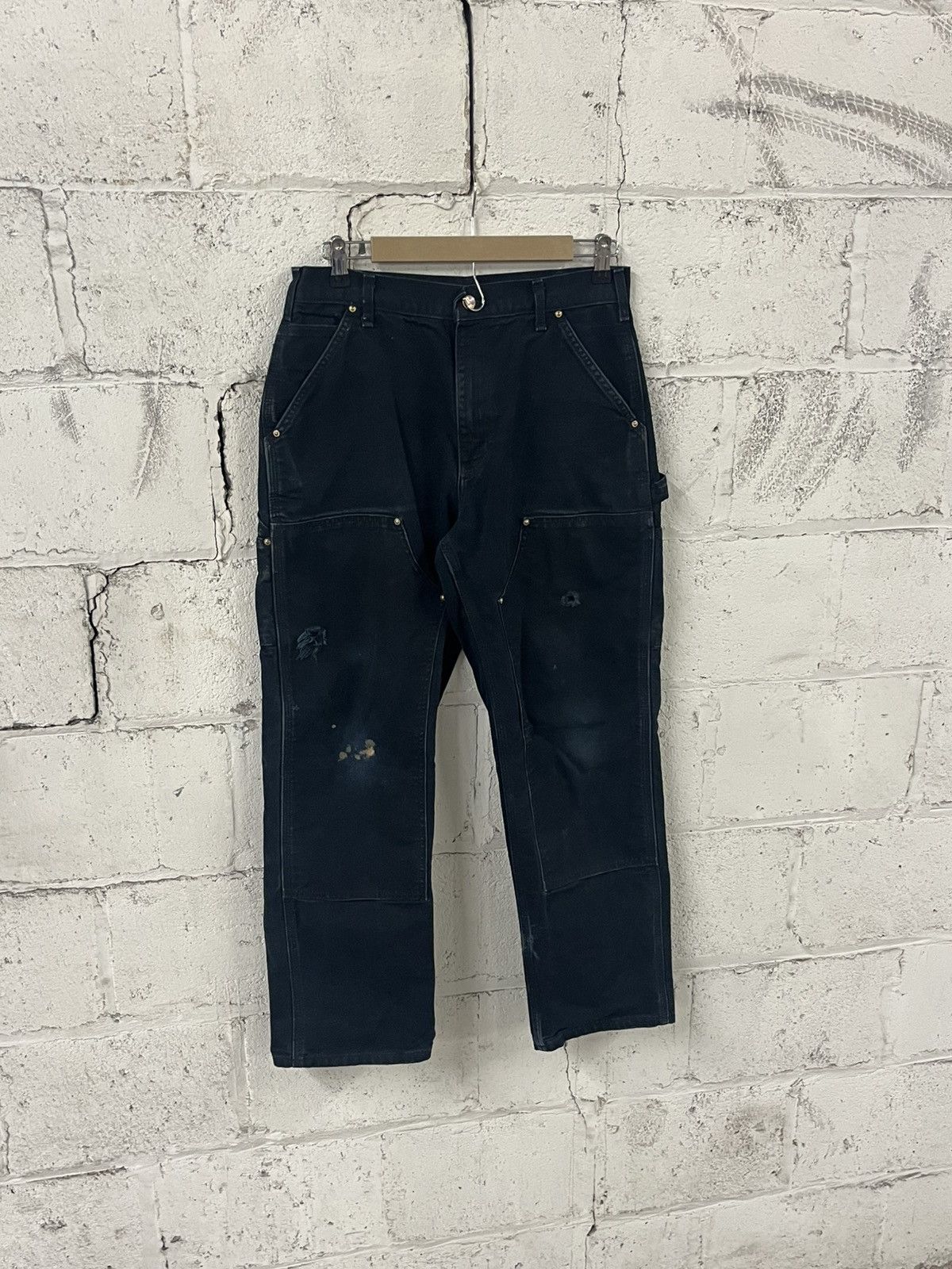 Carhartt Carhartt double knees thrashed and faded black rare skater Size US 30 / EU 46 - 3 Thumbnail