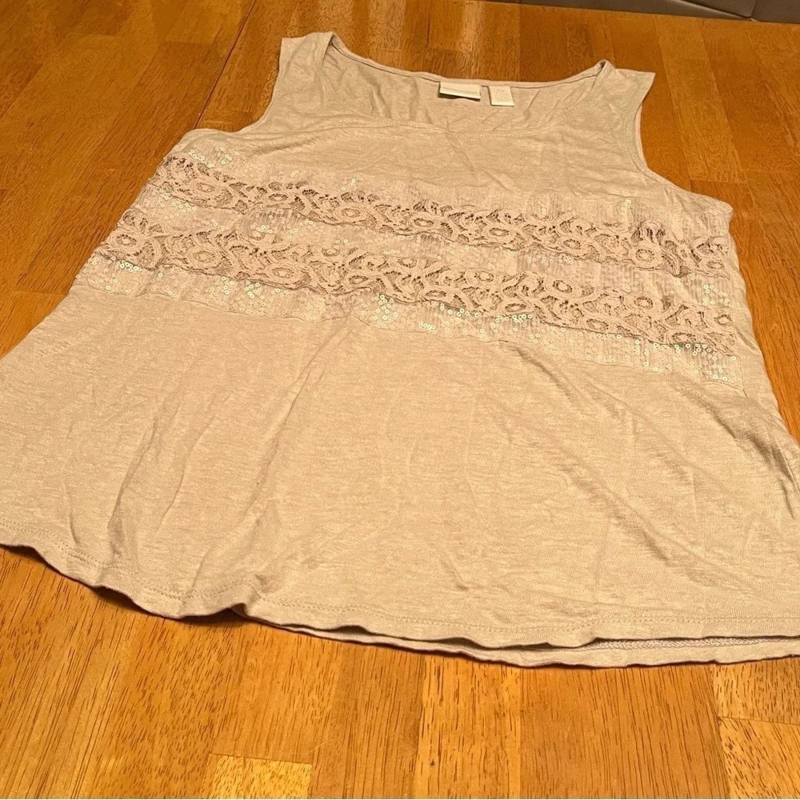 Chicos Chico’s linen blend tank top, size 0 (small). Size S / US 4 / IT 40 - 1 Thumbnail