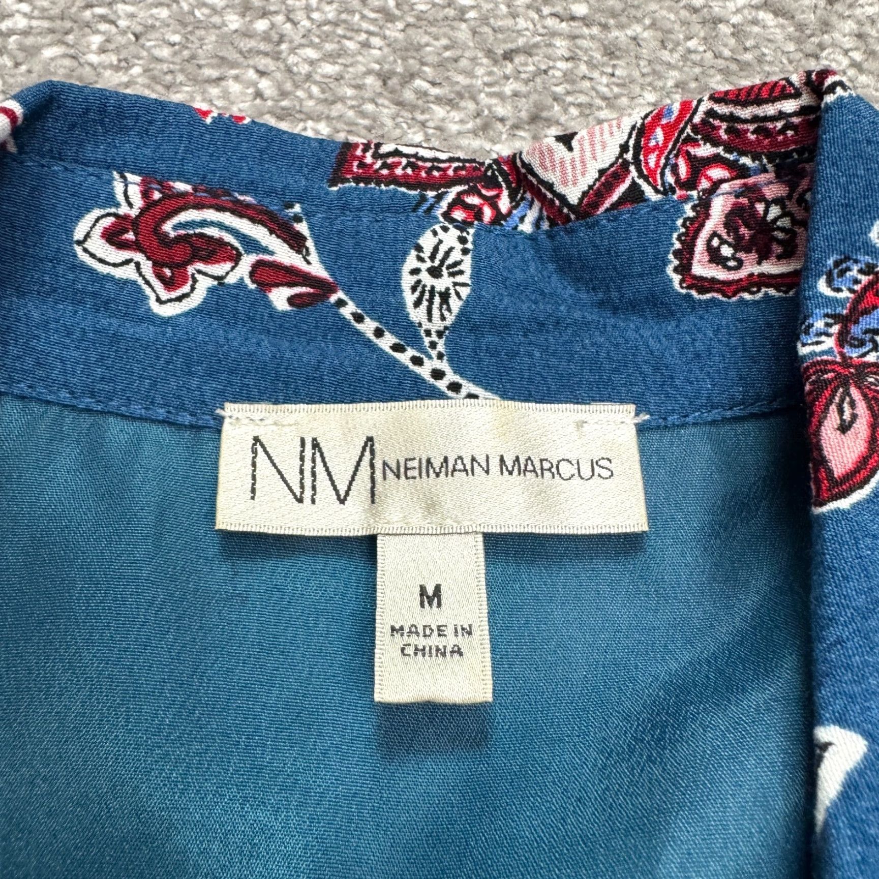 Neiman Marcus Neiman Marcus Paisley Floral A-Line Midi Dress Women Medium Button Down Collared Size M / US 6-8 / IT 42-44 - 7 Thumbnail
