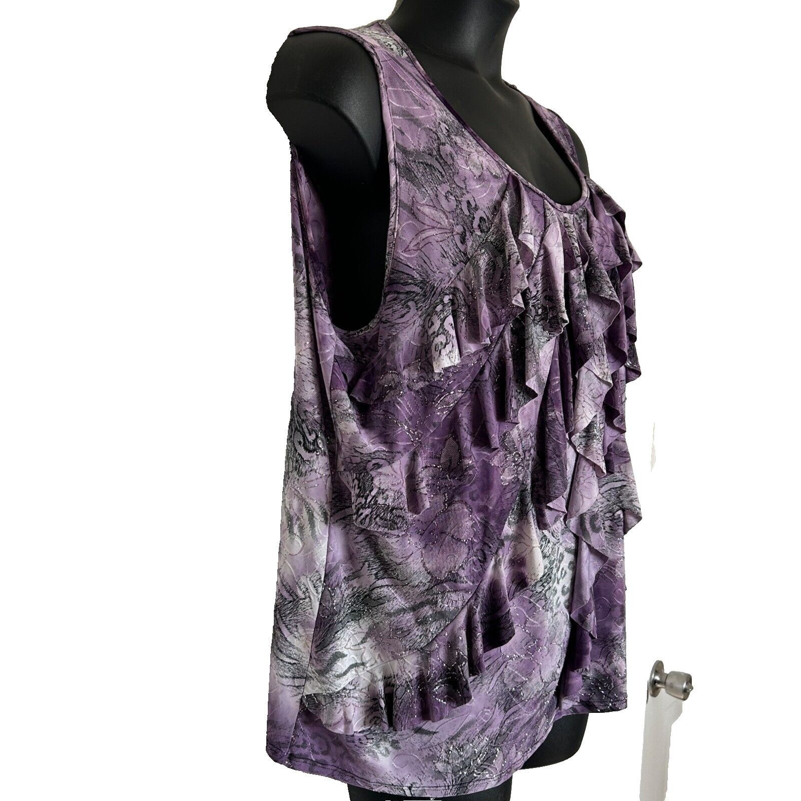 Other Womens purple and silver plus size 22 Dressbarn sleeveless t Size 3XL / US 20-22 - 2 Thumbnail