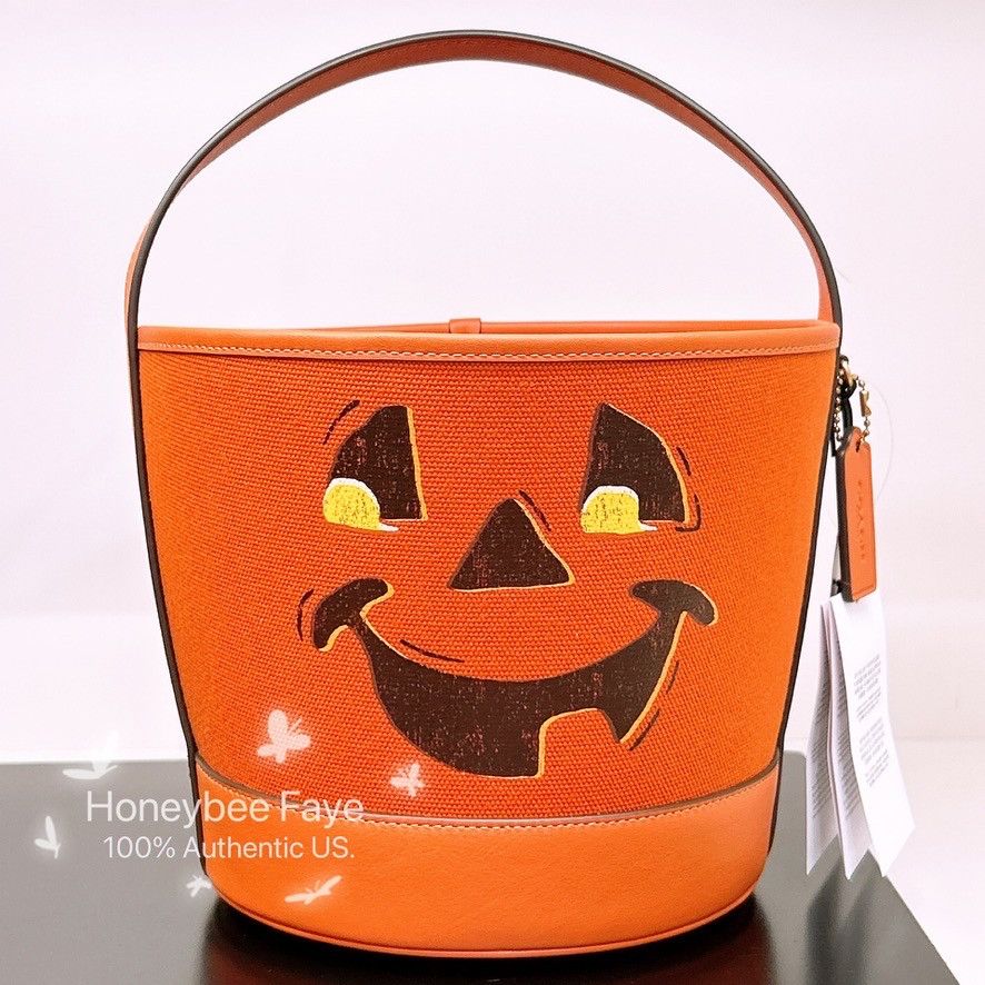 Coach Trick Or Treat Bucket With Halloween Pumpkin CCE05 Size ONE SIZE - 2 Thumbnail