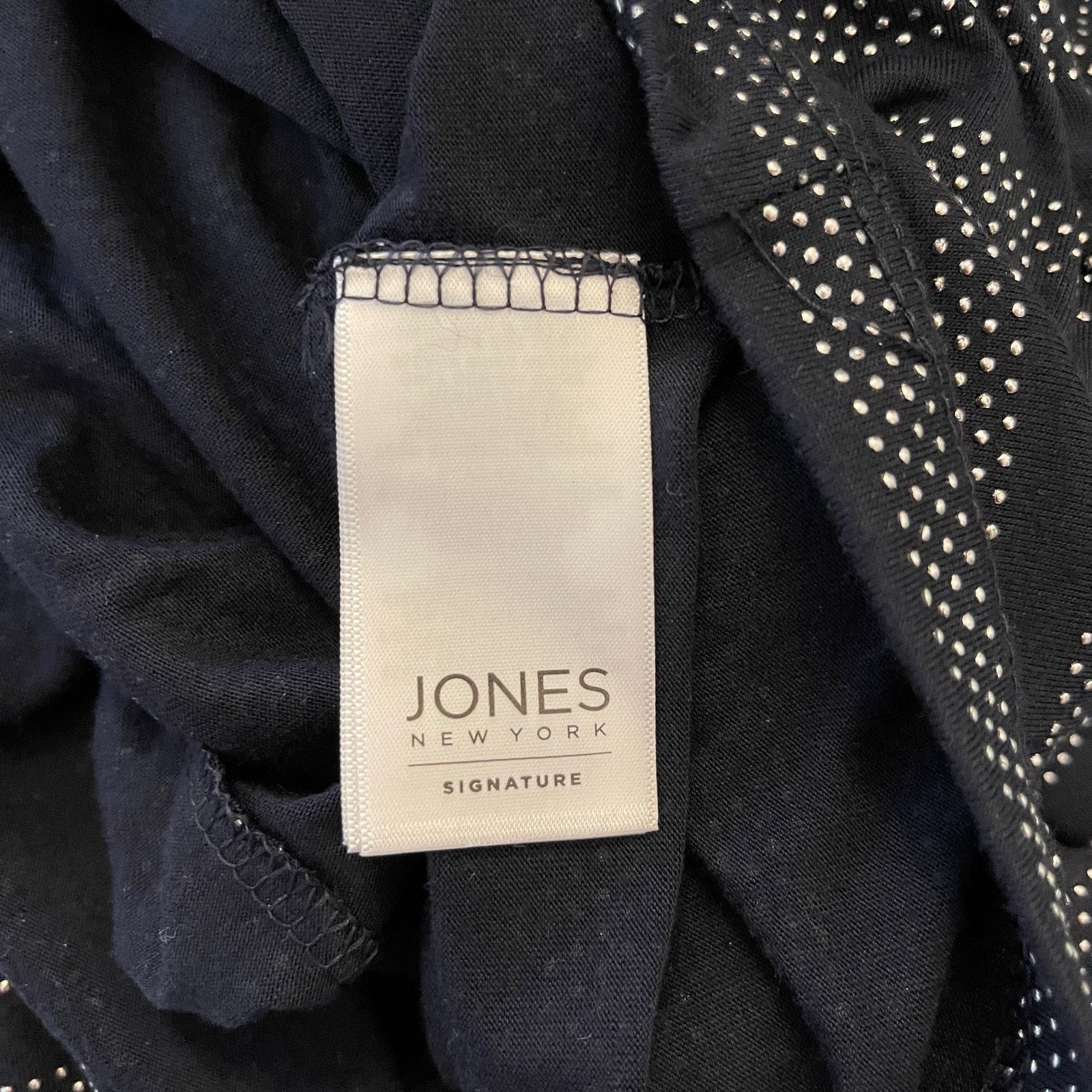 Jones New York Jones of New York 1X Black & Silver Long Sleeve Stripe JNY Size XL / US 12-14 / IT 48-50 - 7 Thumbnail