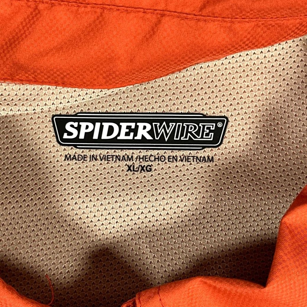 Vintage SpiderWire Fishing Shirt Adult XL Orange Outdoor Promo Shirt Sleeved Short Button-Up Pocketed Breathable Lightweight Polyester Mens Size US XL / EU 56 / 4 - 4 Thumbnail