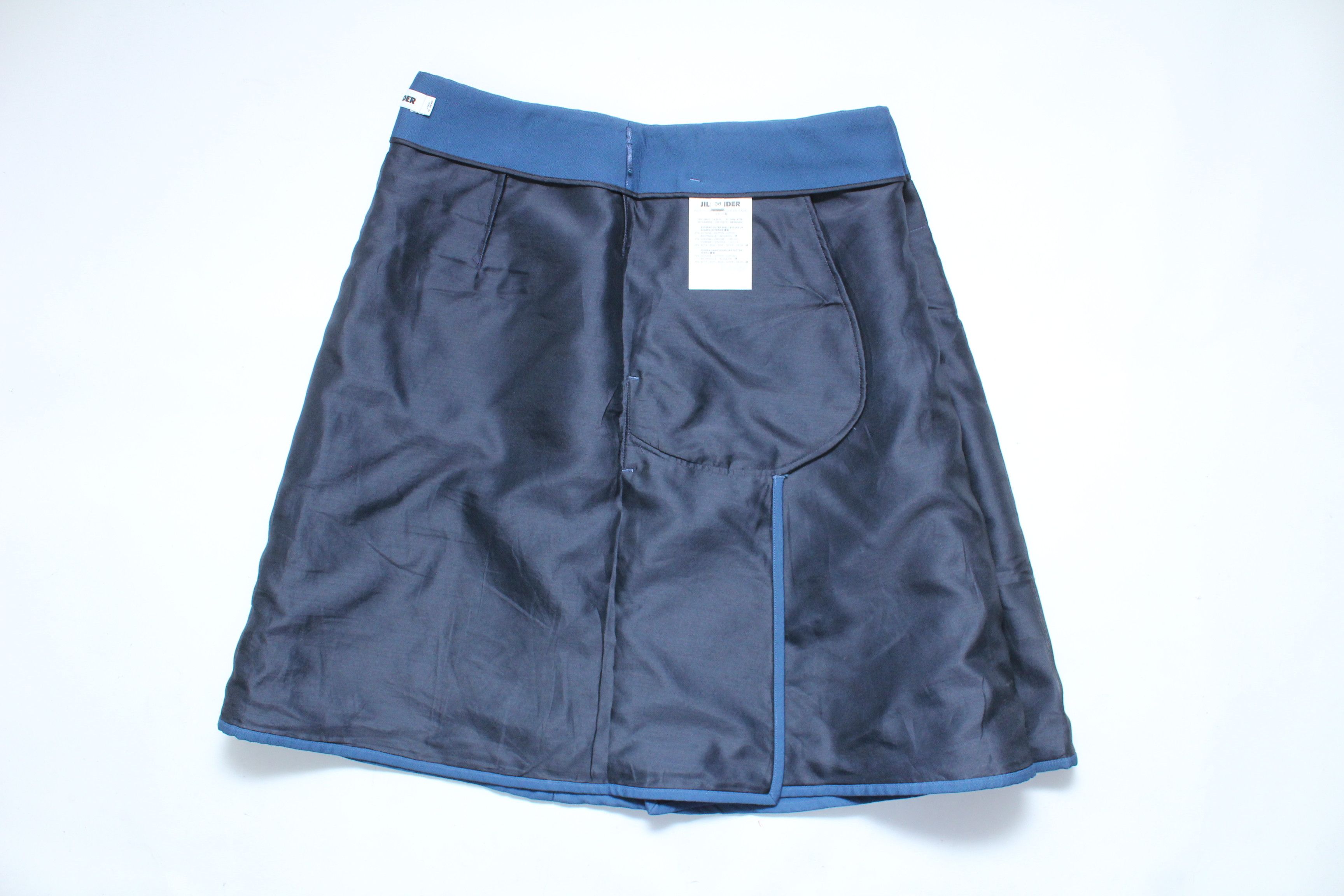 Jil Sander Jil Sander 2015 Silk Blend Wrap Mini Skirt Blue IT 38 Size 26" / US 2 / IT 38 - 9 Thumbnail