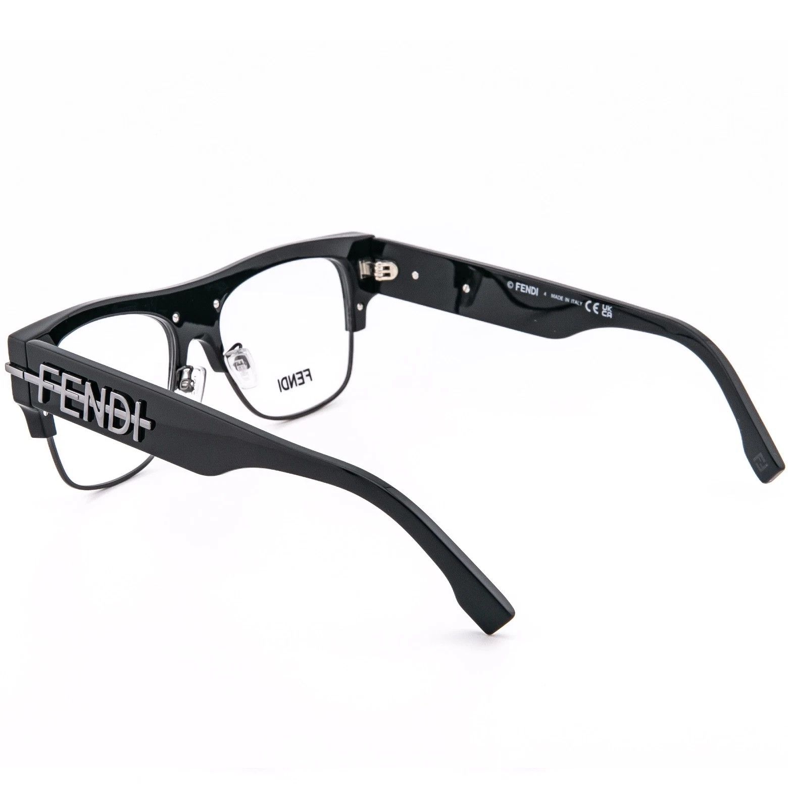 Fendi FENDI FENDIGRAPHY HOBO LOGO 50095 001 Eyeglasses FE50095U Size ONE SIZE - 2 Thumbnail
