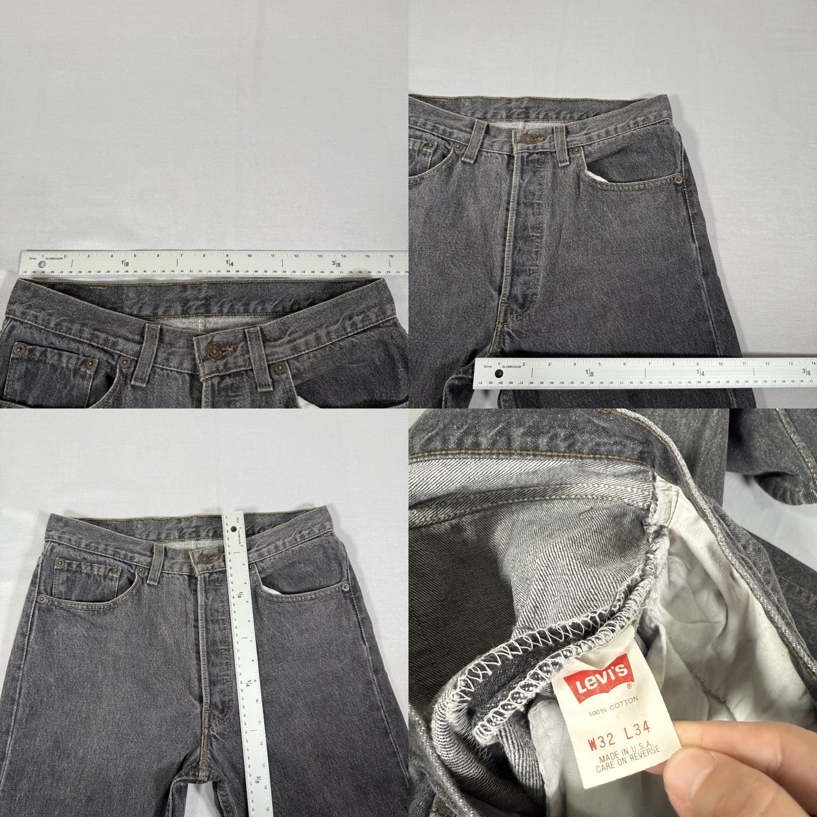 Levi's VINTAGE Levi's 501 Jeans Men 32x34 Straight Denim Pants Charcoal Gray 90s USA Size US 32 / EU 48 - 8 Thumbnail