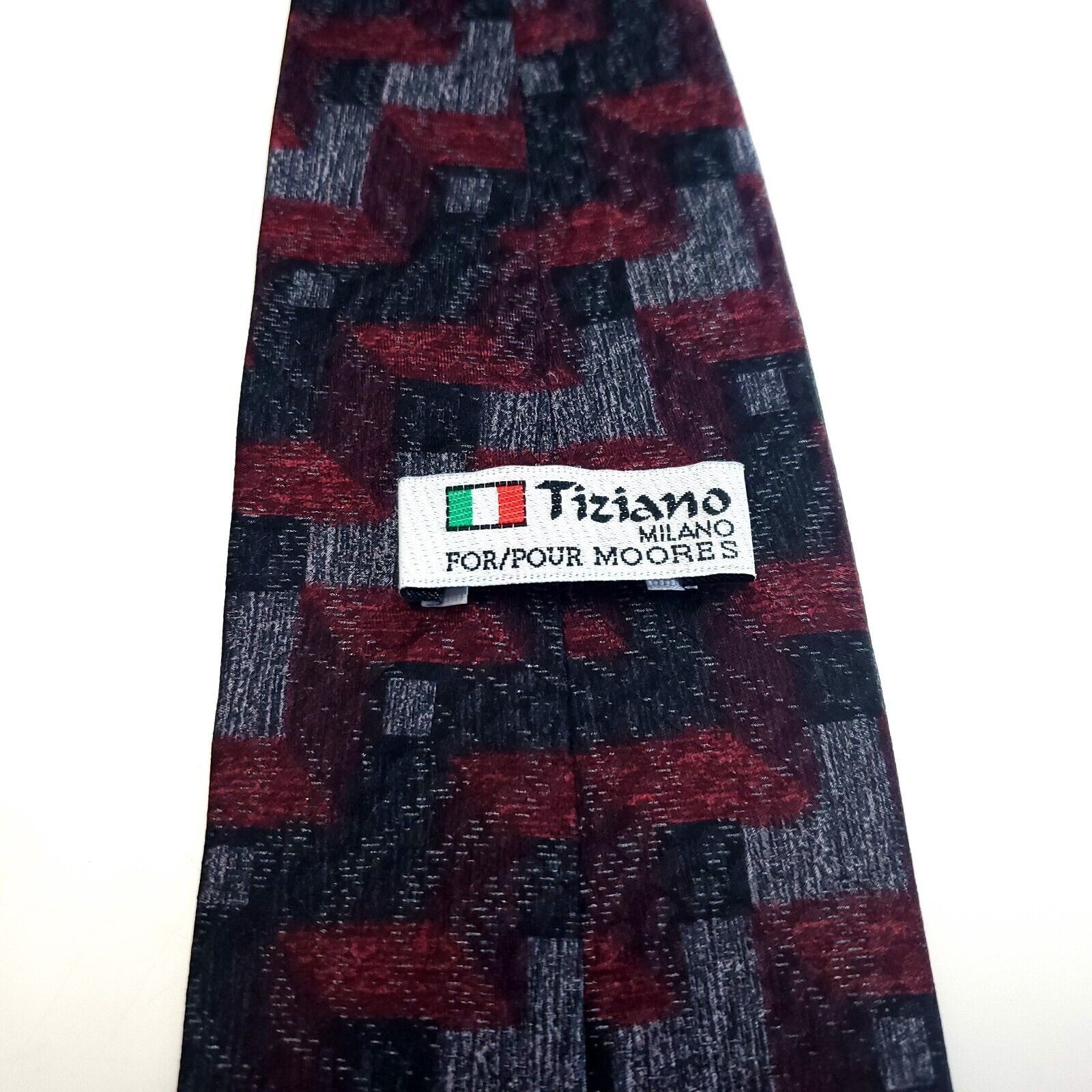 Vintage Tiziano Milano Gray Red Silk Tie Wide Striped Size ONE SIZE - 4 Thumbnail
