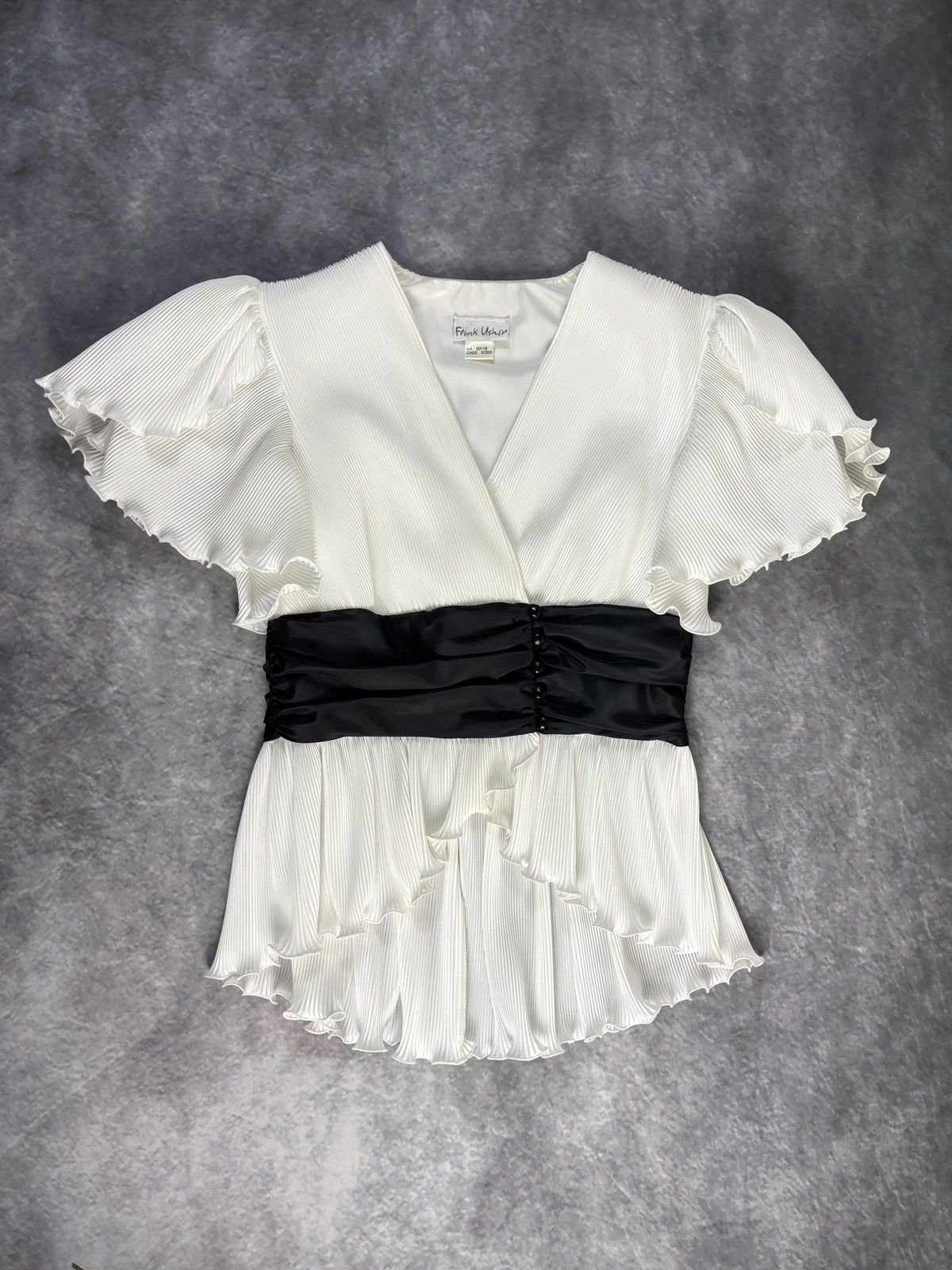 Japanese Brand × Other × Vintage 1980s Vintage Pleats Blouse Issey Miyake Style Ruffle Shirt Size XL / US 12-14 / IT 48-50 - 17 Thumbnail