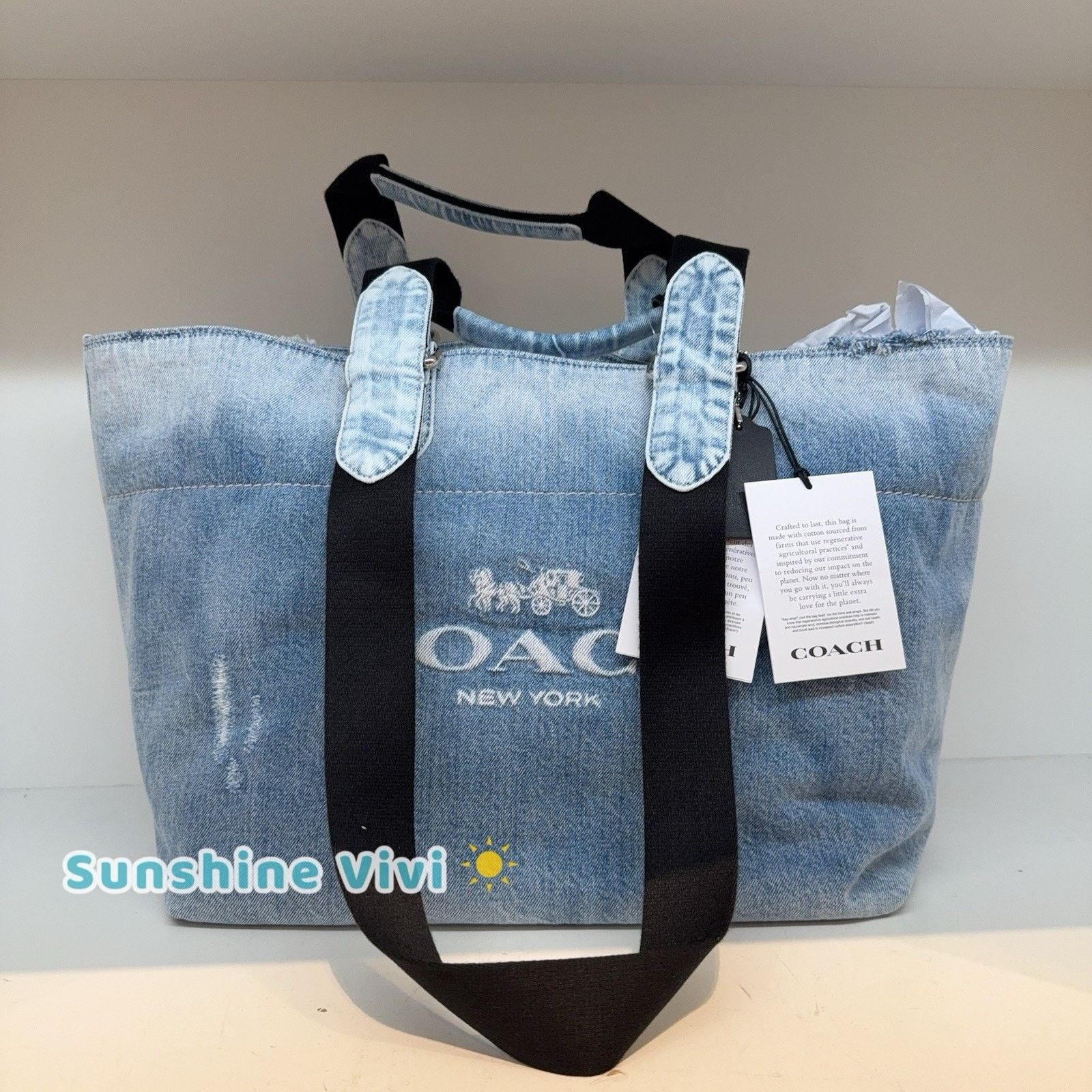Coach NWT Coach Small Tour Tote Bag ved Denim Charms CDY49 Size ONE SIZE - 1 Thumbnail