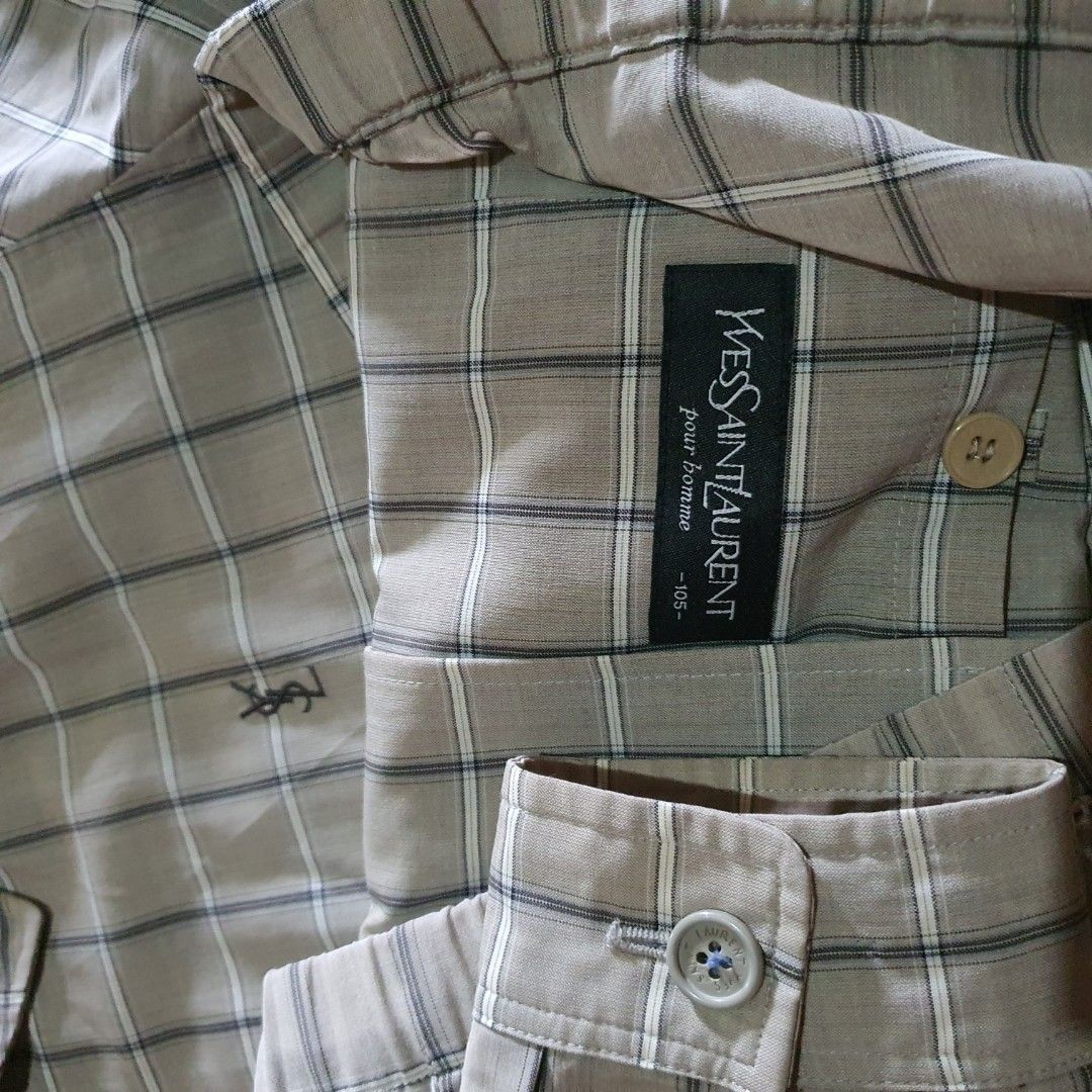 Yves Saint Laurent ❤plaid❤ YSL tartan jacket vintage 80's Size US L / EU 52-54 / 3 - 2 Thumbnail