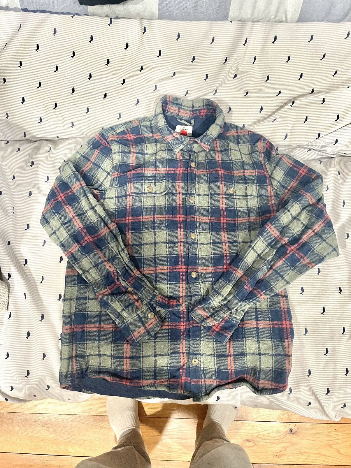 image of Marine Layer Flannel Men’S Medium in Blue, Men's