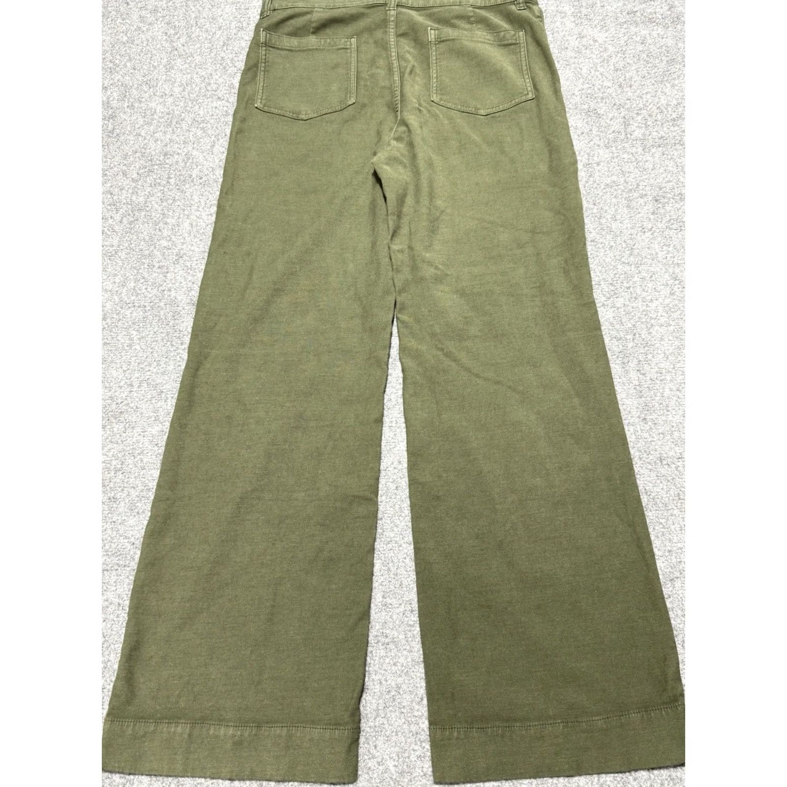 Faherty Faherty Stretch Terry Patch Pocket Pant Womens 32 Green High Rise Wide-Leg Pants Size 24" / US 00 / IT 34 - 3 Thumbnail