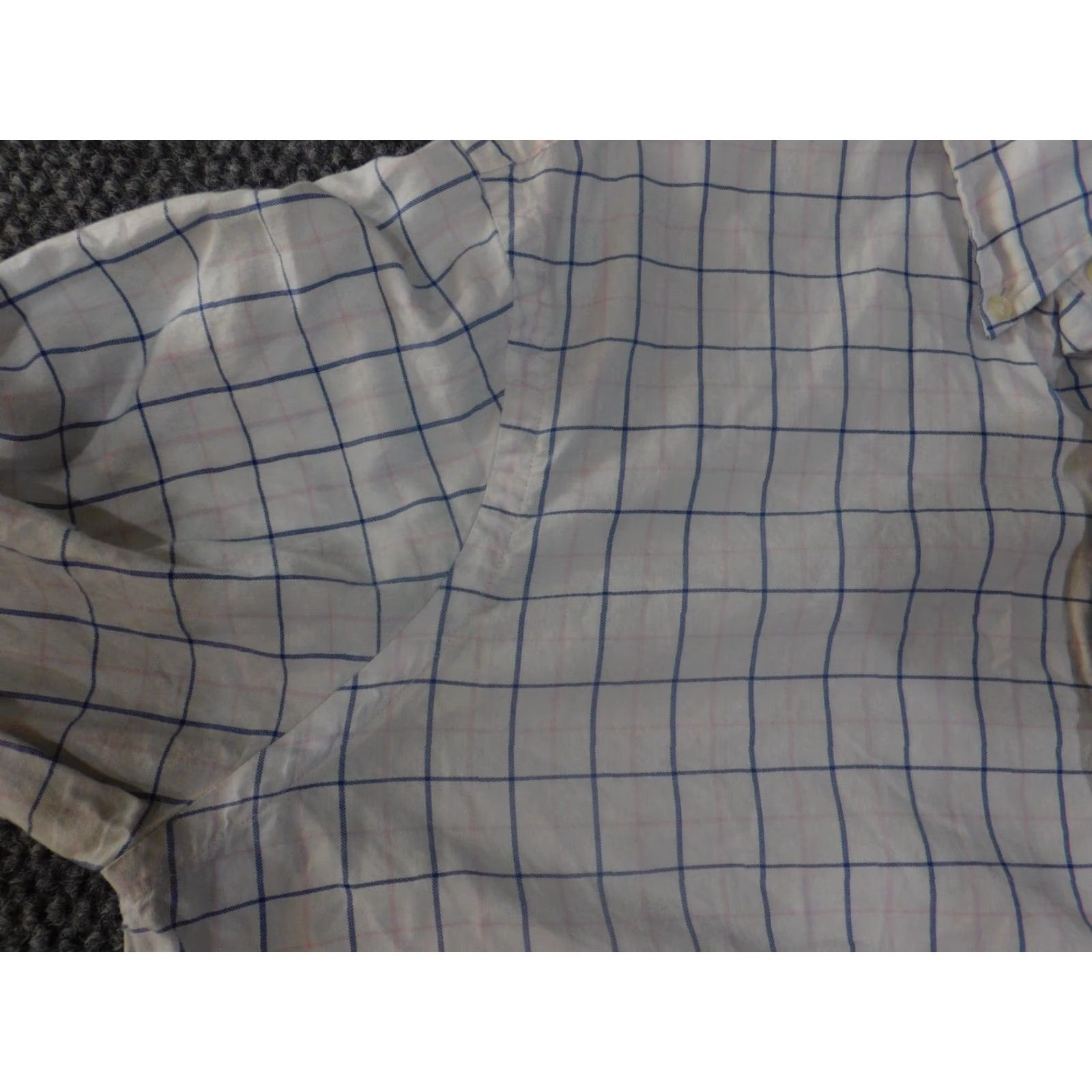 Ralph Lauren Ralph Lauren Shirt Men L White Plaid Button-Up Collared Casual Knit Cotton Long Sleeve Slimming Pockets Vintage: No | Regular Fit | Button-Down Collar Size US L / EU 52-54 / 3 - 4 Thumbnail