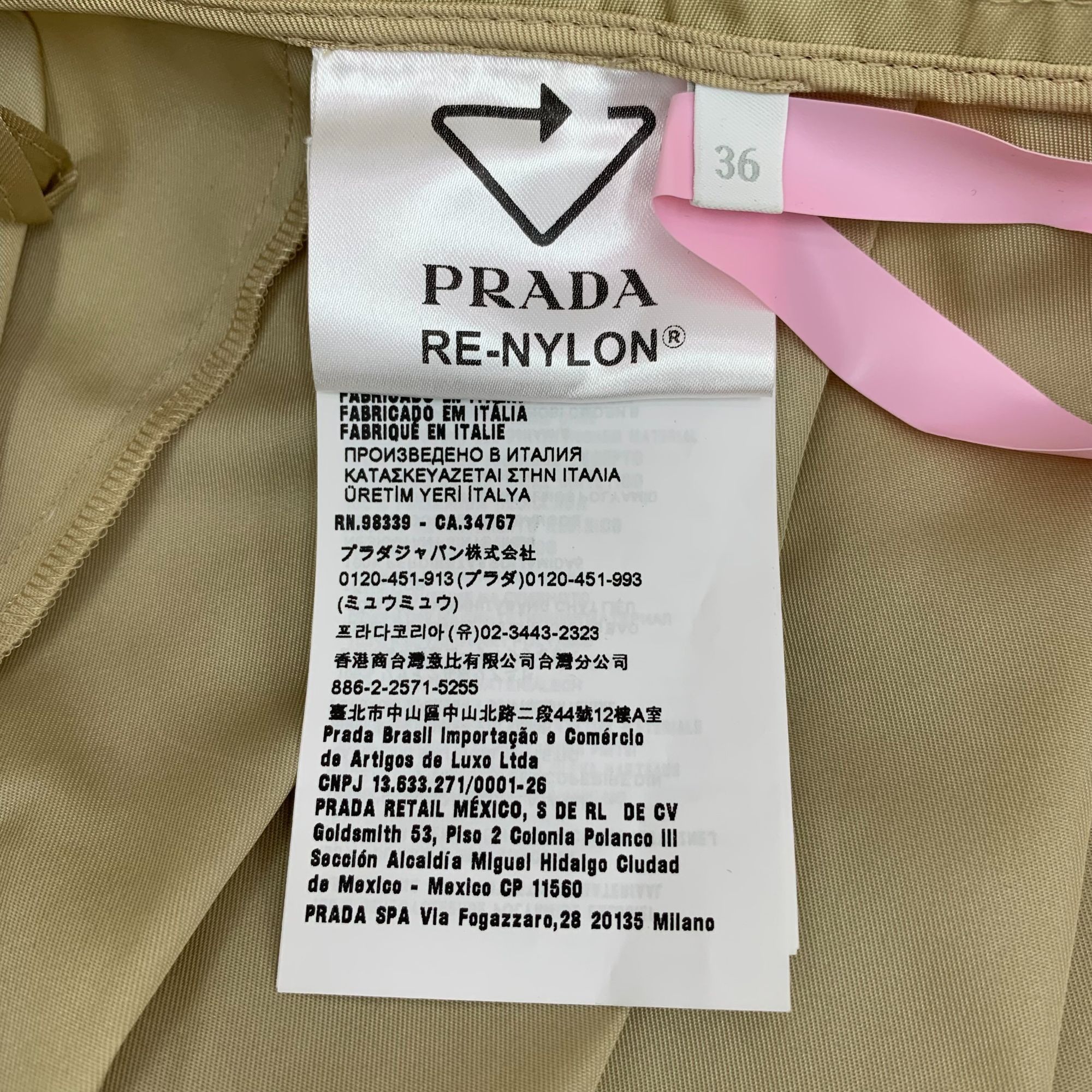 Prada Prada Re-Nylon Khaki Pleated Skirt With Logo Triangle Size X Size 25" / US 0 / IT 36 - 3 Thumbnail