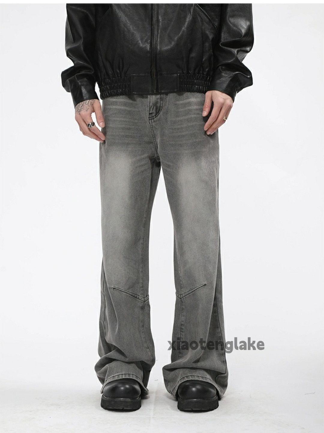 Designer × Japanese Brand × Vintage washed faded cleanfit patchwork loose baggy jeans Size US 32 / EU 48 - 5 Thumbnail