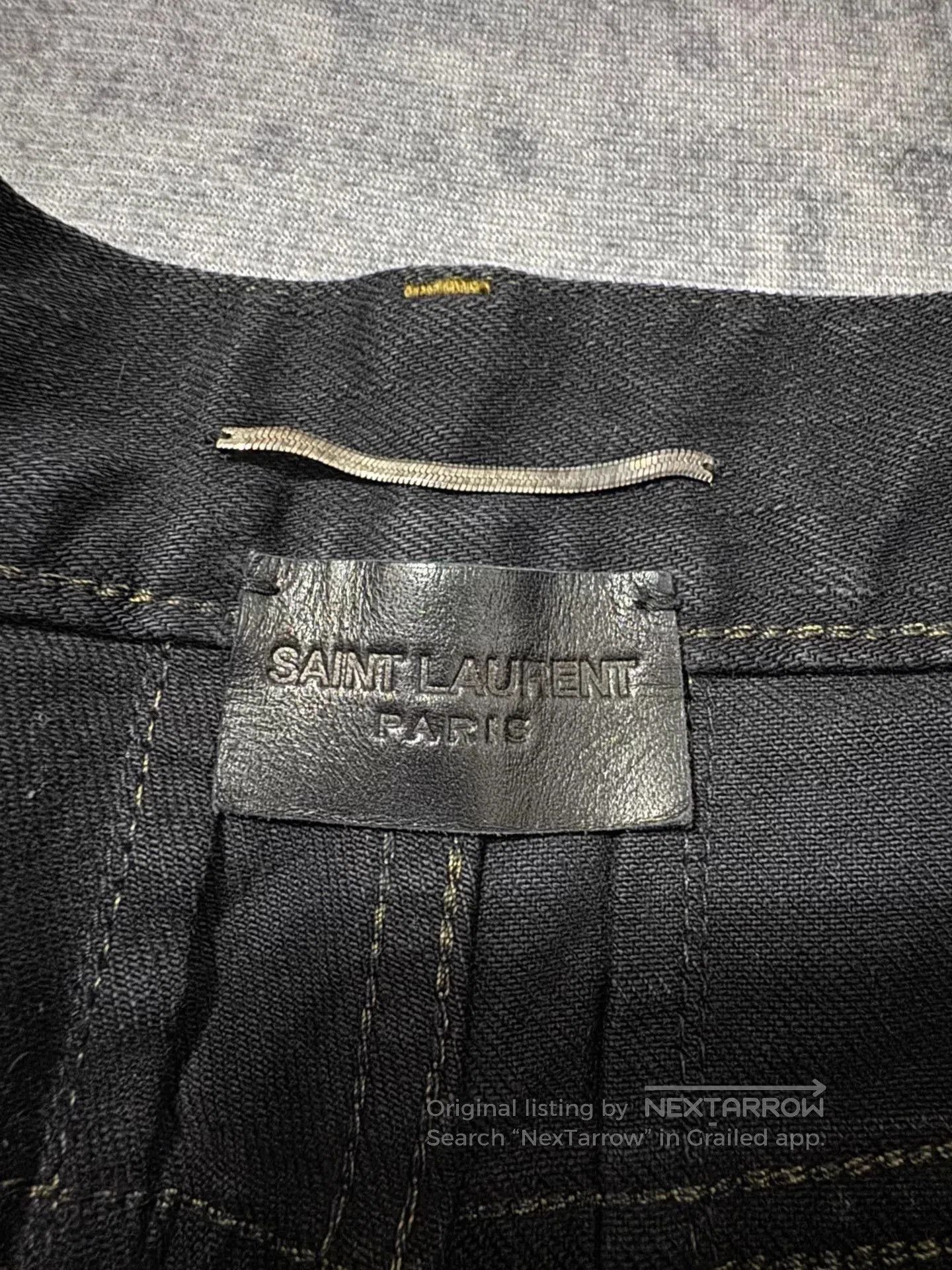 Saint Laurent Paris Black Distressed Denim Jeans. Size US 32 / EU 48 - 6 Thumbnail