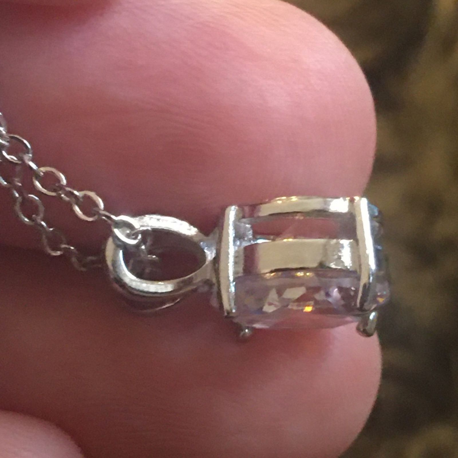 Vintage Vintage 80s round CZ silver plated chain necklace Size ONE SIZE - 8 Thumbnail