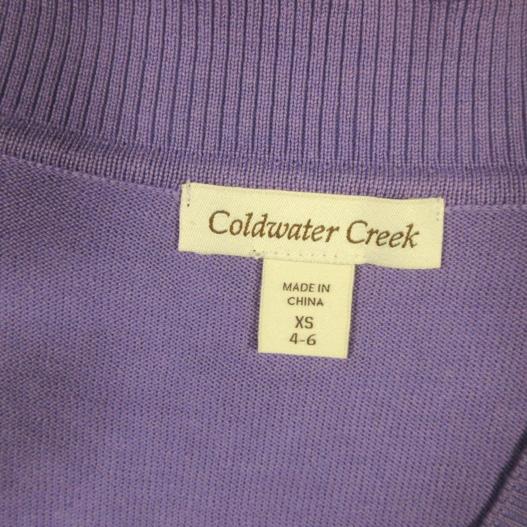 Coldwater Creek Coldwater Creek Cardigan Sweater Womens XS Purple Silk Cotton Button V-Neck Beaded NWT Size XS / US 0-2 / IT 36-38 - 4 Thumbnail