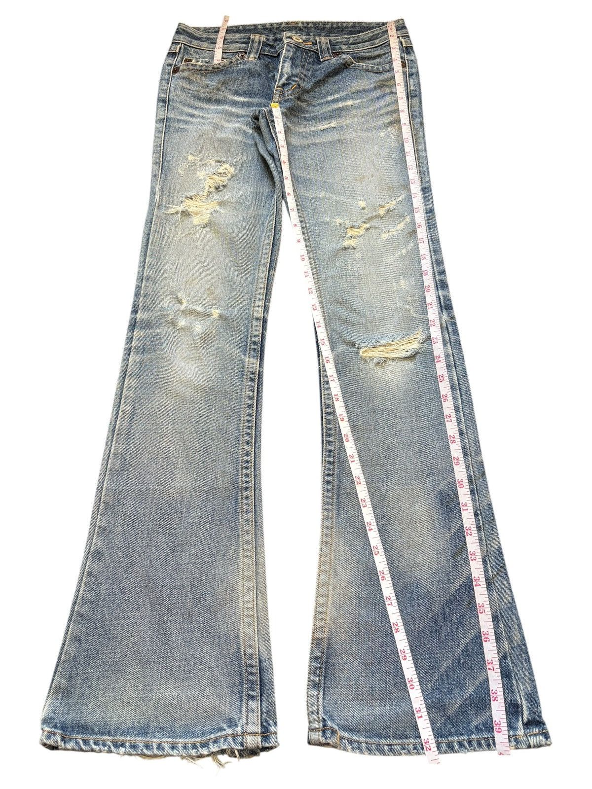 Hysteric Glamour Vintage Material Girl Distress Low Rise Flare Jeans Size 28" / US 6 / IT 42 - 7 Thumbnail
