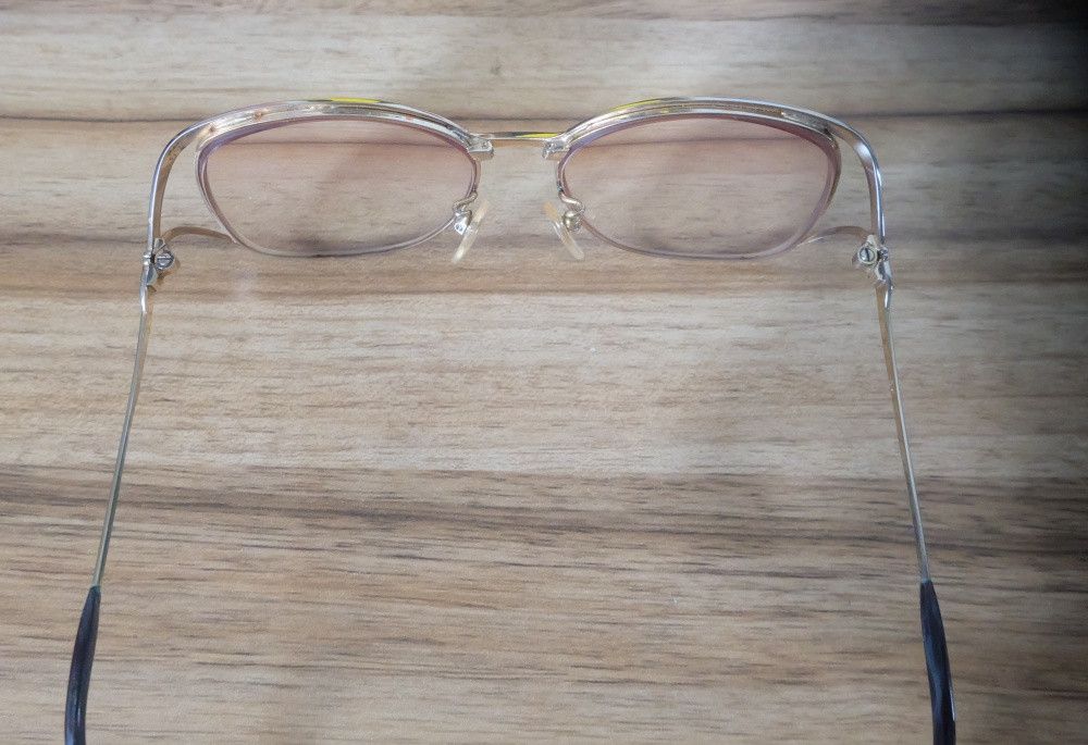 Yves Saint Laurent Vintage Yves Saint Laurent Glasses Gold Red Glitter Trim Size ONE SIZE - 5 Thumbnail