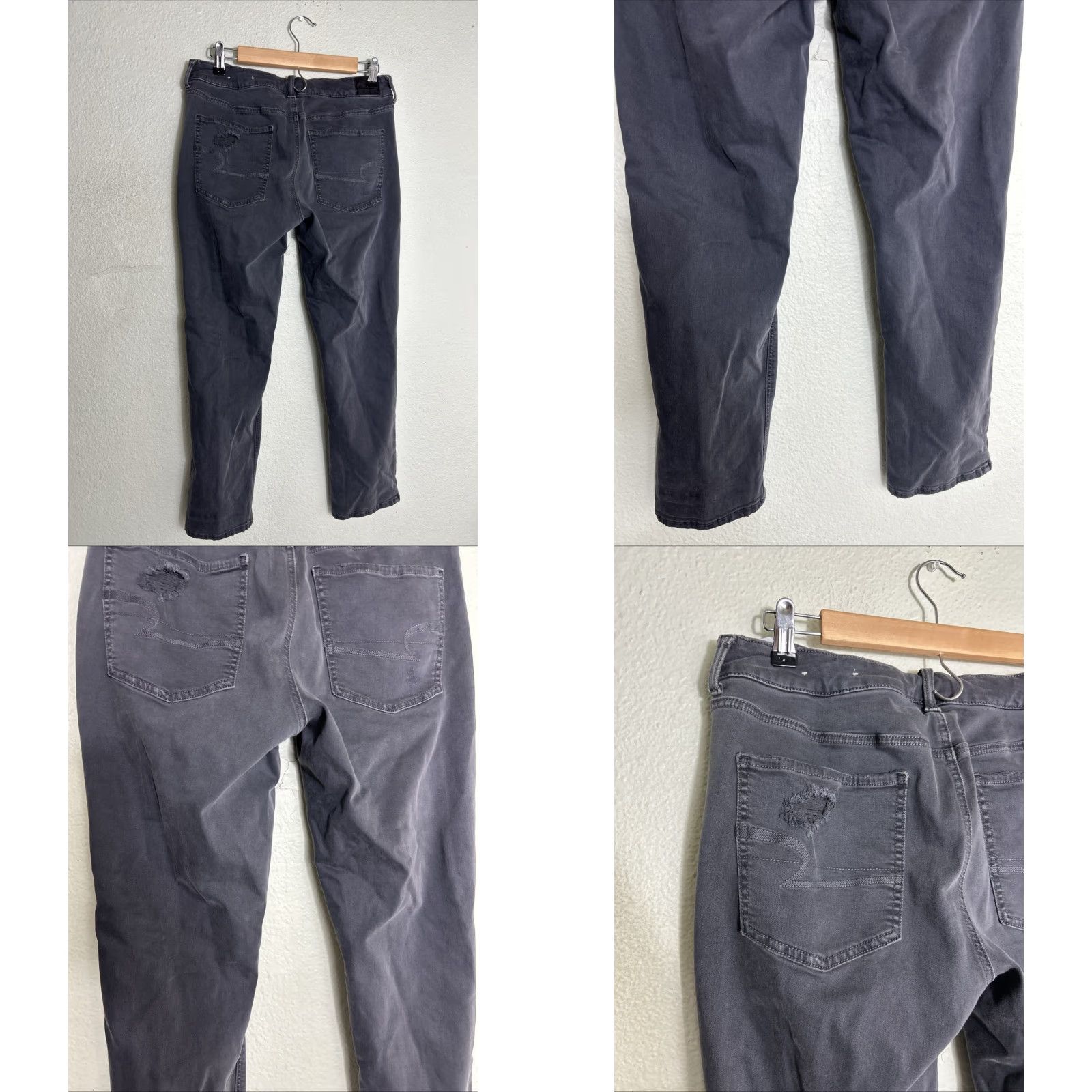 American Eagle Outfitters American Eagle Outfitters Tomgirl Jeans Women's 8 Gray Distressed Mid-Rise Size 30" / US 8 / IT 44 - 8 Thumbnail