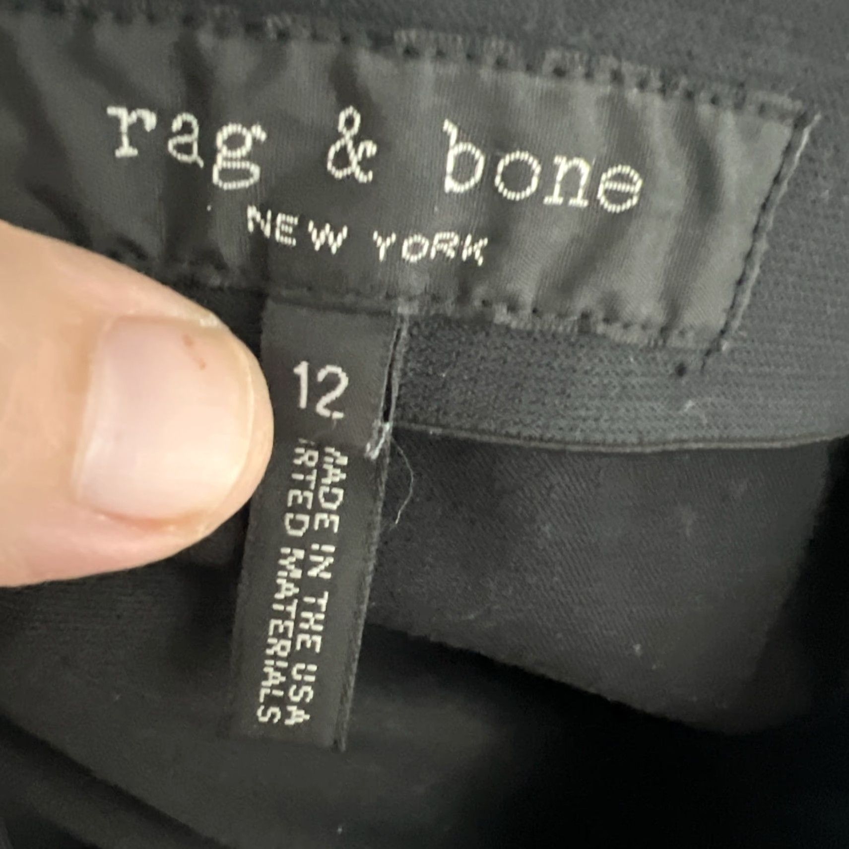 Rag & Bone Rag & Bone Women’s Pants Dress Pants Size 12 Black Straight Leg Skinny Zip Ankle Pockets EUC Size 34" / US 12 / IT 48 - 7 Thumbnail