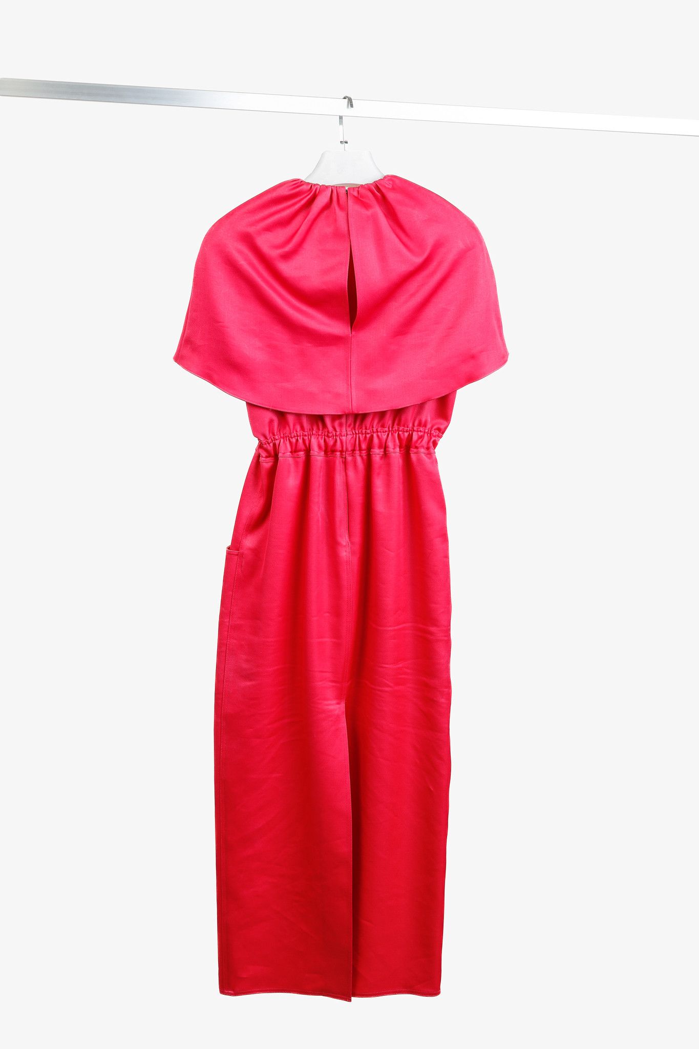 Brandon Maxwell Brandon Maxwell AW/19 Silk-Shantung Cape-Sleeve Midi Dress Size S / US 4 / IT 40 - 2 Thumbnail