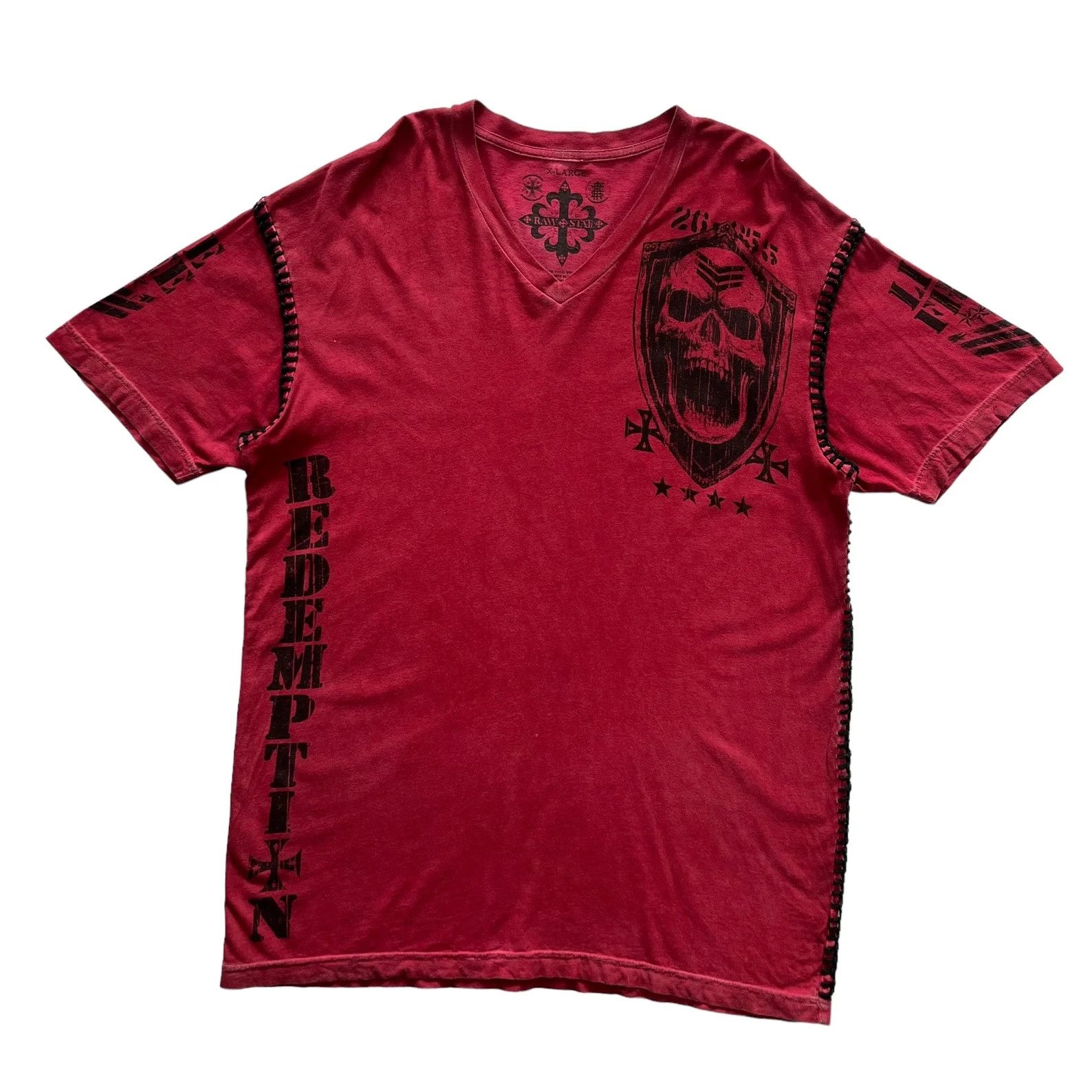 Affliction × Streetwear × Vintage RARE Xzavier Skull Wing Grunge