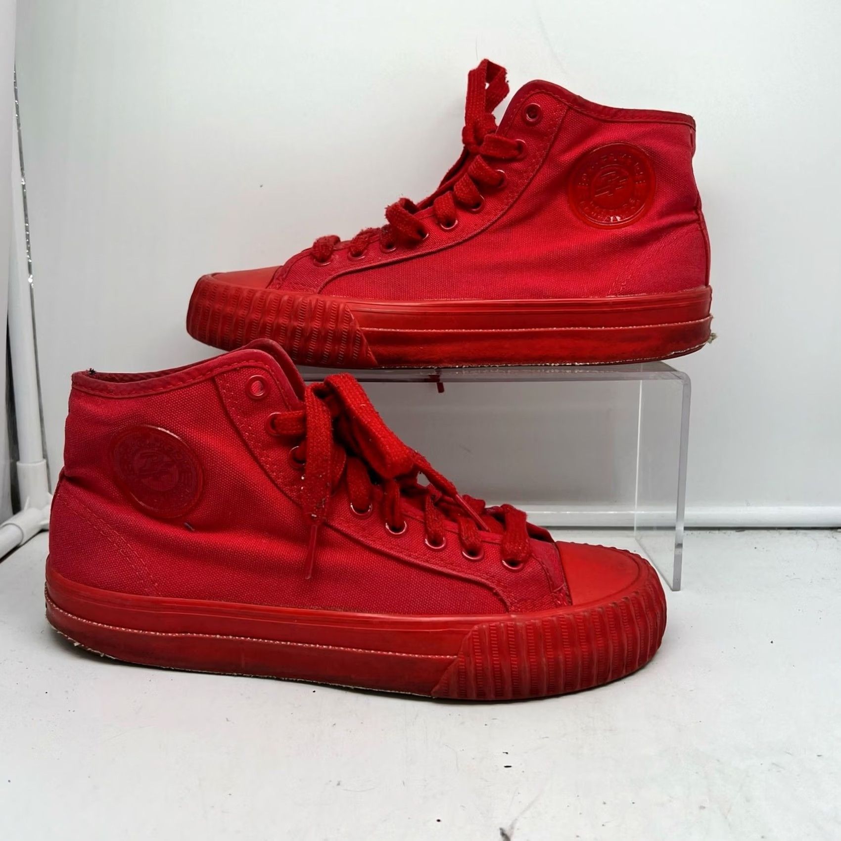 Vintage PF Flyers Shoes Womens 8.5 Center Hi Red Canvas High Top Sneakers Skate Womens Shoes Red 8.5 Sneakers Size M / US 6-8 / IT 42-44 - 2 Thumbnail