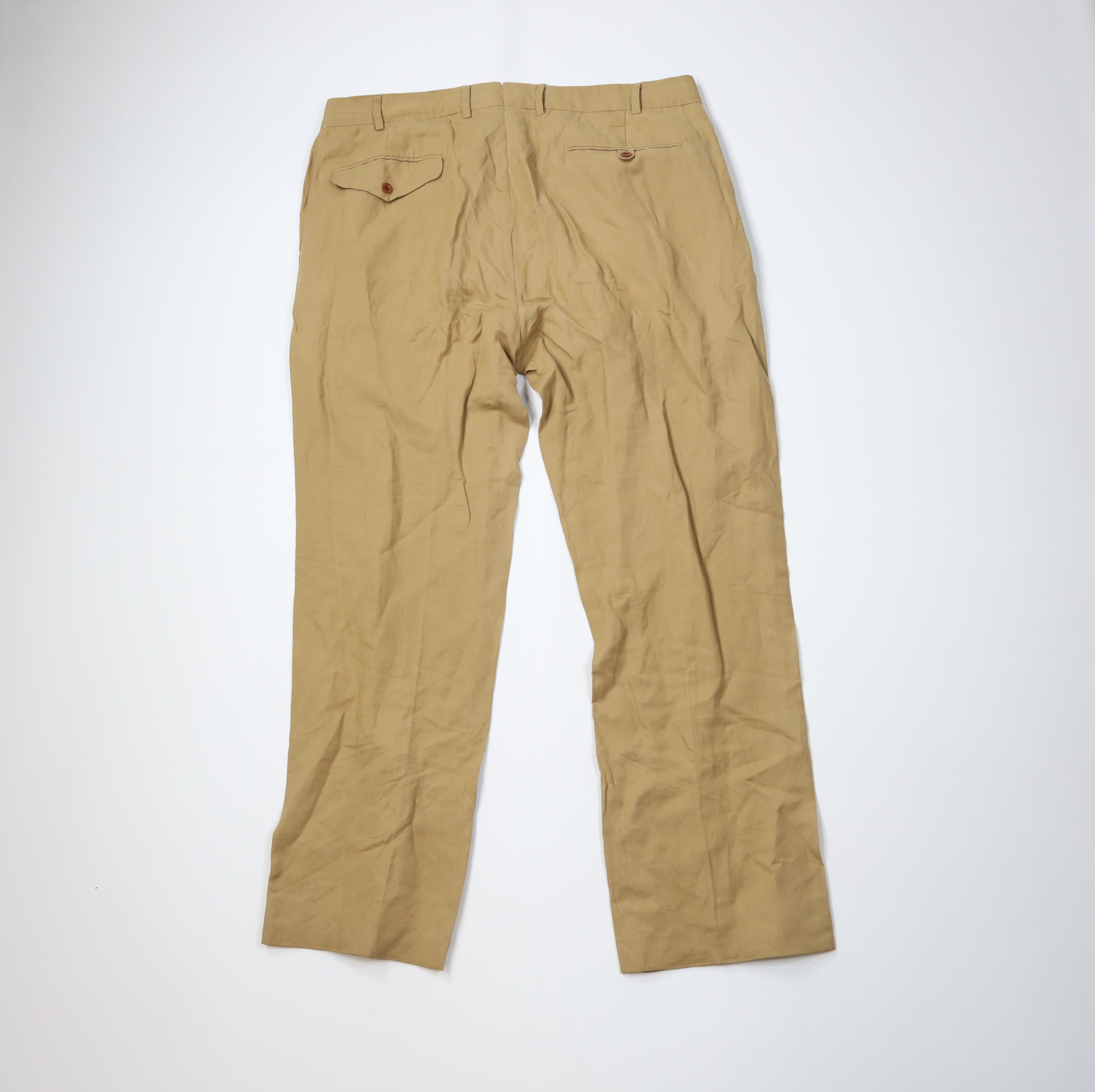 Ralph Lauren Vintage 90s Ralph Lauren Blend Wide Leg Chino Pants Beige Size US 38 / EU 54 - 11 Thumbnail