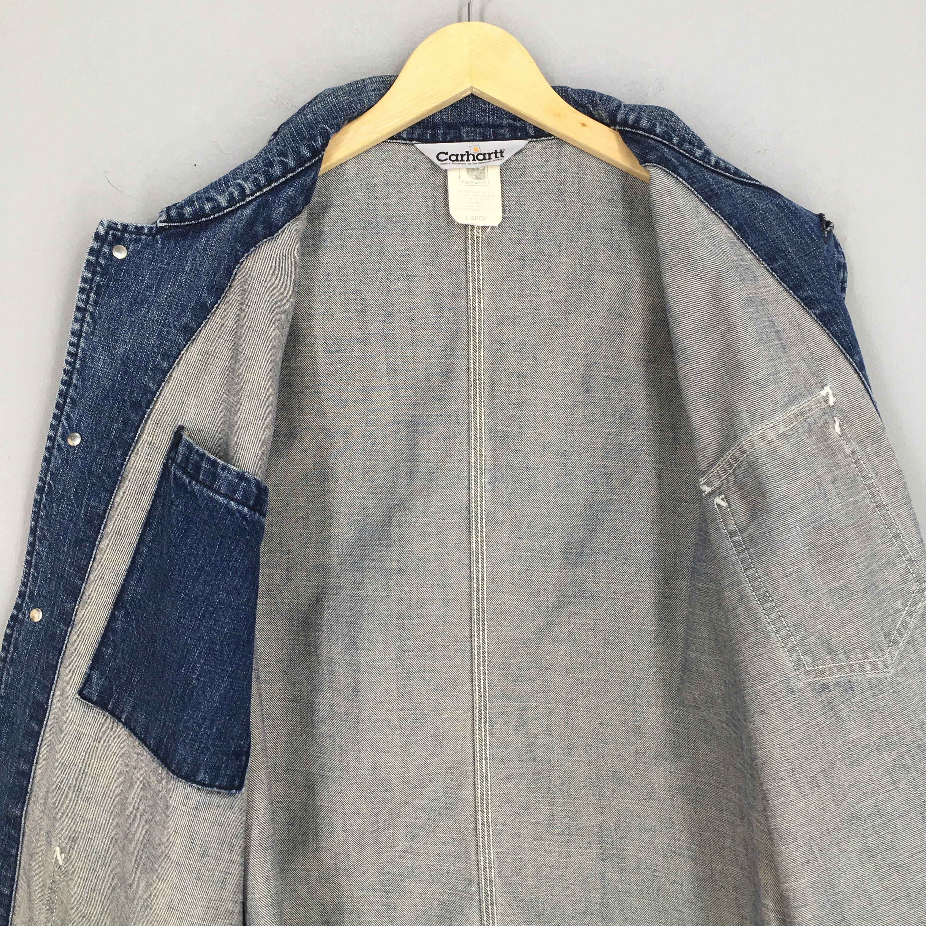 Carhartt Vintage 90's Carhartt Denim Chore Workwear Jacket Large Size US L / EU 52-54 / 3 - 6 Thumbnail