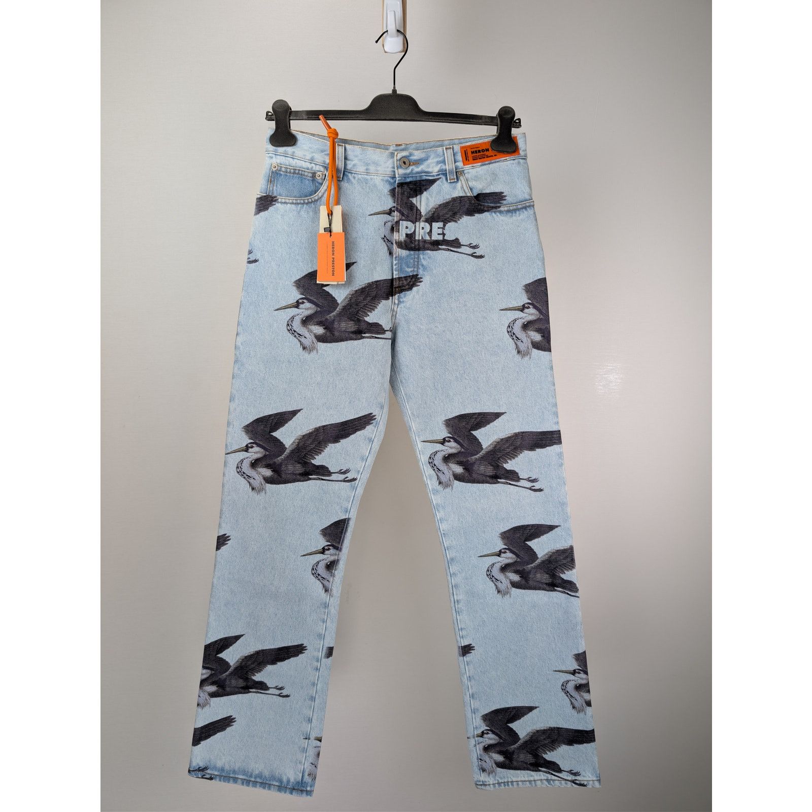 Heron Preston o1rshd1 Printed 5 Pockets Vintage Denim Jeans in Blue Size US 30 / EU 46 - 1 Thumbnail