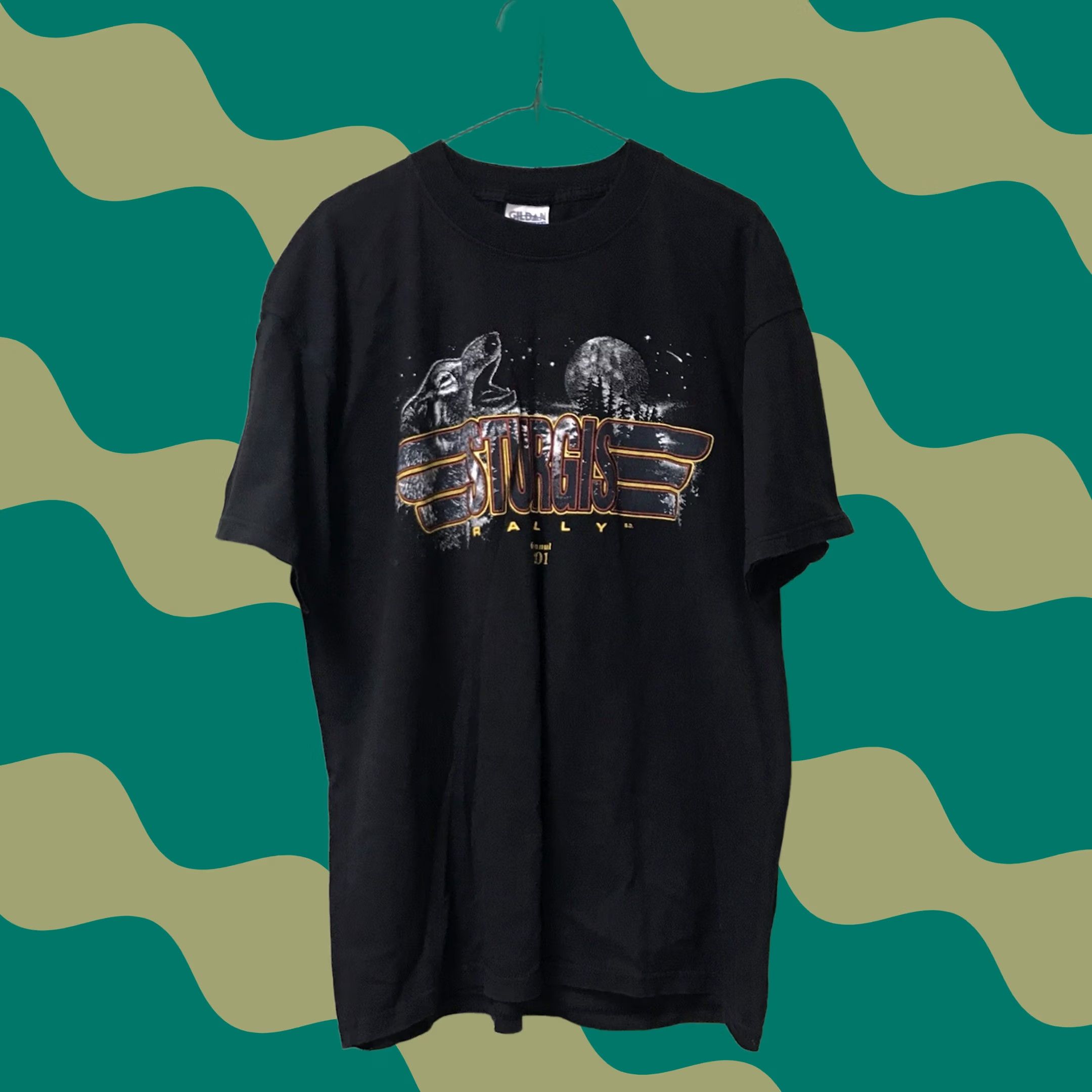 Gildan VTG Gildan Men Black Sturgis Motorcycle Rally 61st Annual 2001 Graphic T-Shirt XL Size US XL / EU 56 / 4 - 1 Thumbnail