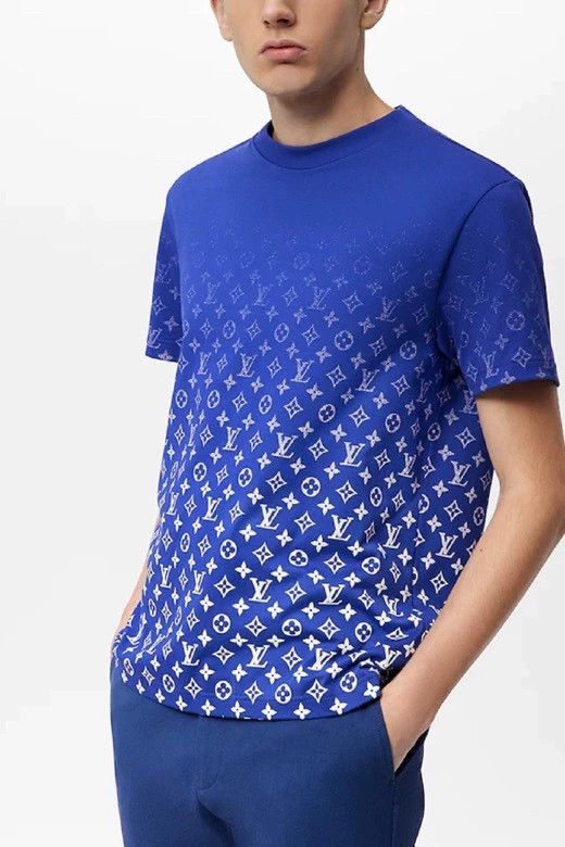 Louis Vuitton Louis Vuitton Blue full print dark stripe gradient short s Size US L / EU 52-54 / 3 - 2 Thumbnail