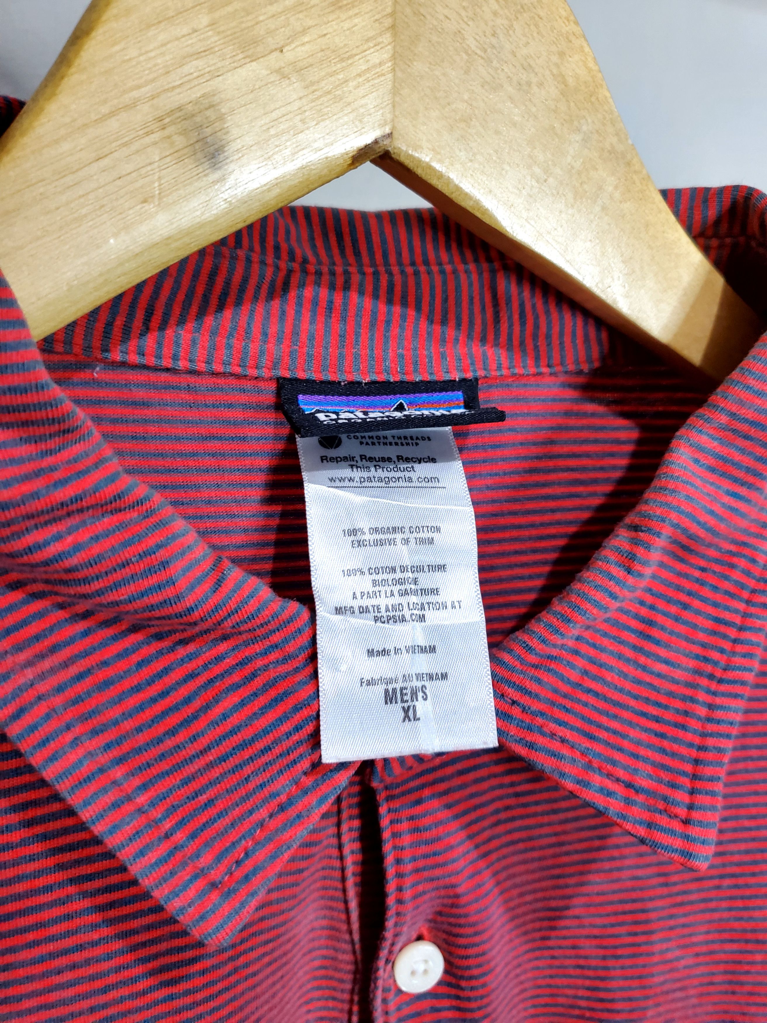 Patagonia × Polo Ralph Lauren PATAGONIA POLO MENS X-LARGE RED STRIPED ORGANIC COTTON Size US XL / EU 56 / 4 - 2 Thumbnail