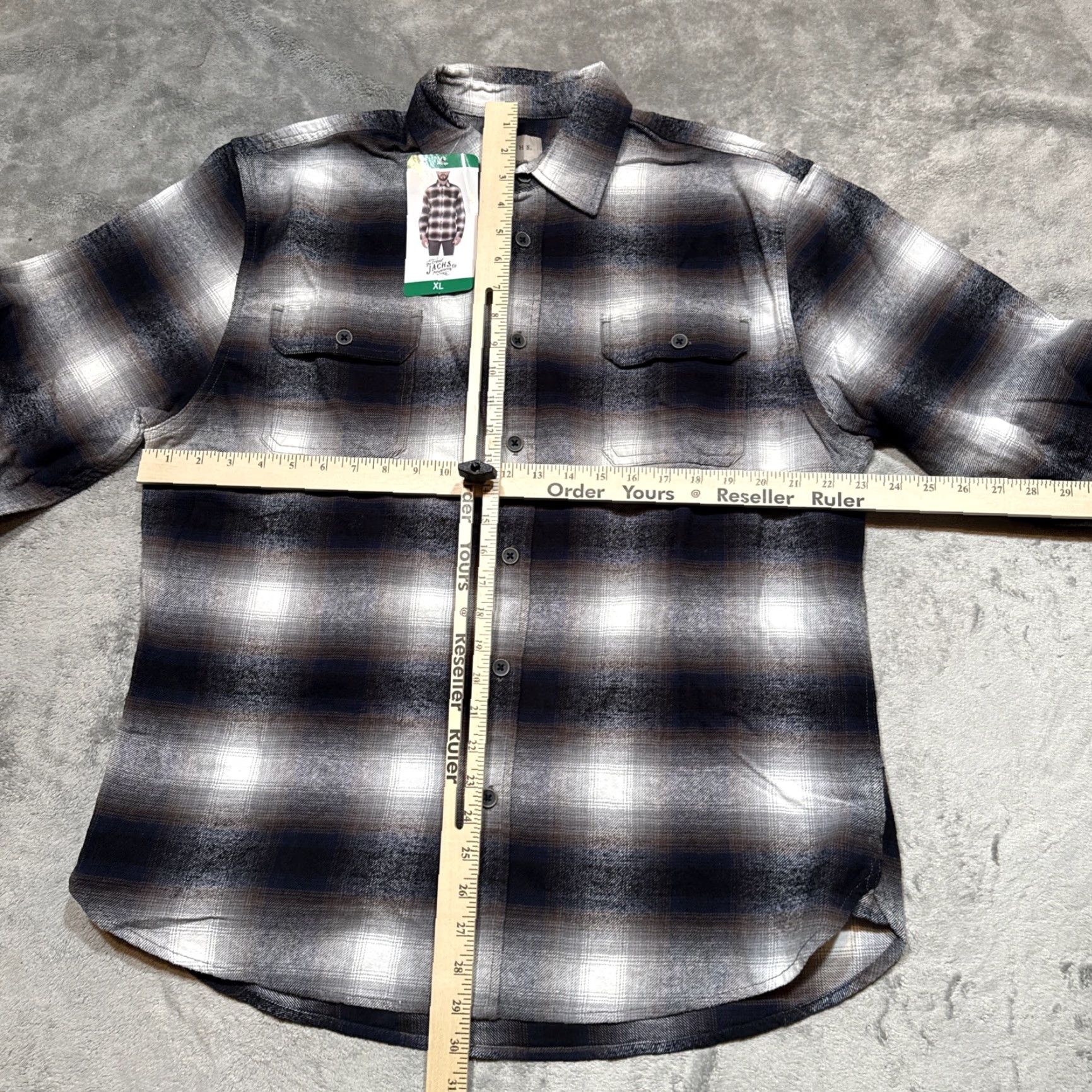 Vintage NWT JACHS Flannel Shirt Mens XL Navy Brown Long Sleeve Cotton Gorpcore Button-Up Casual Plaid 3 Pocket Size US XL / EU 56 / 4 - 4 Thumbnail