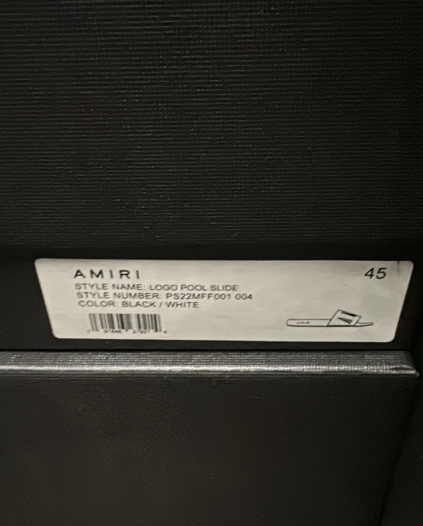 Amiri o1rshd1 Logo Pool Slide Slipper in Black/White Size US 12 / EU 45 - 21 Thumbnail