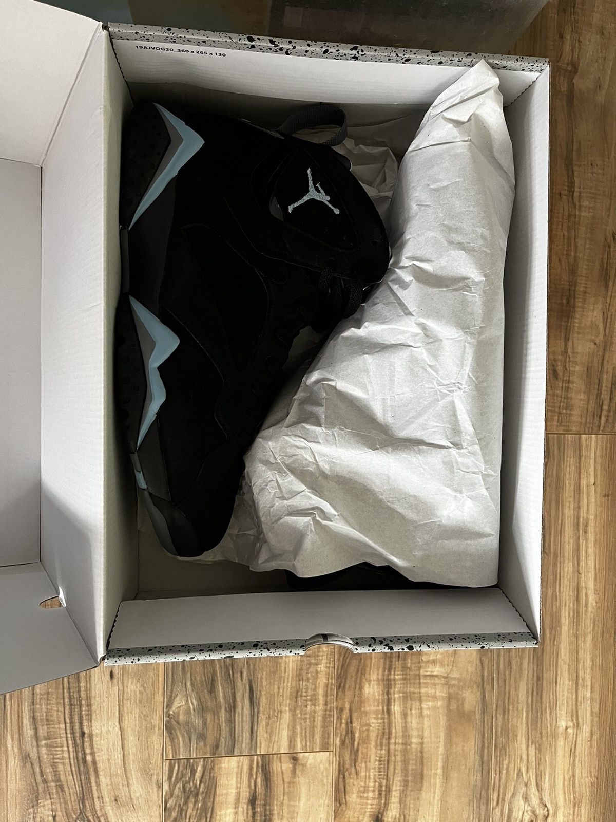 image of Jordan Nike Air Jordan 7 Chambray Shoes in Black, Men's (Size 11)
