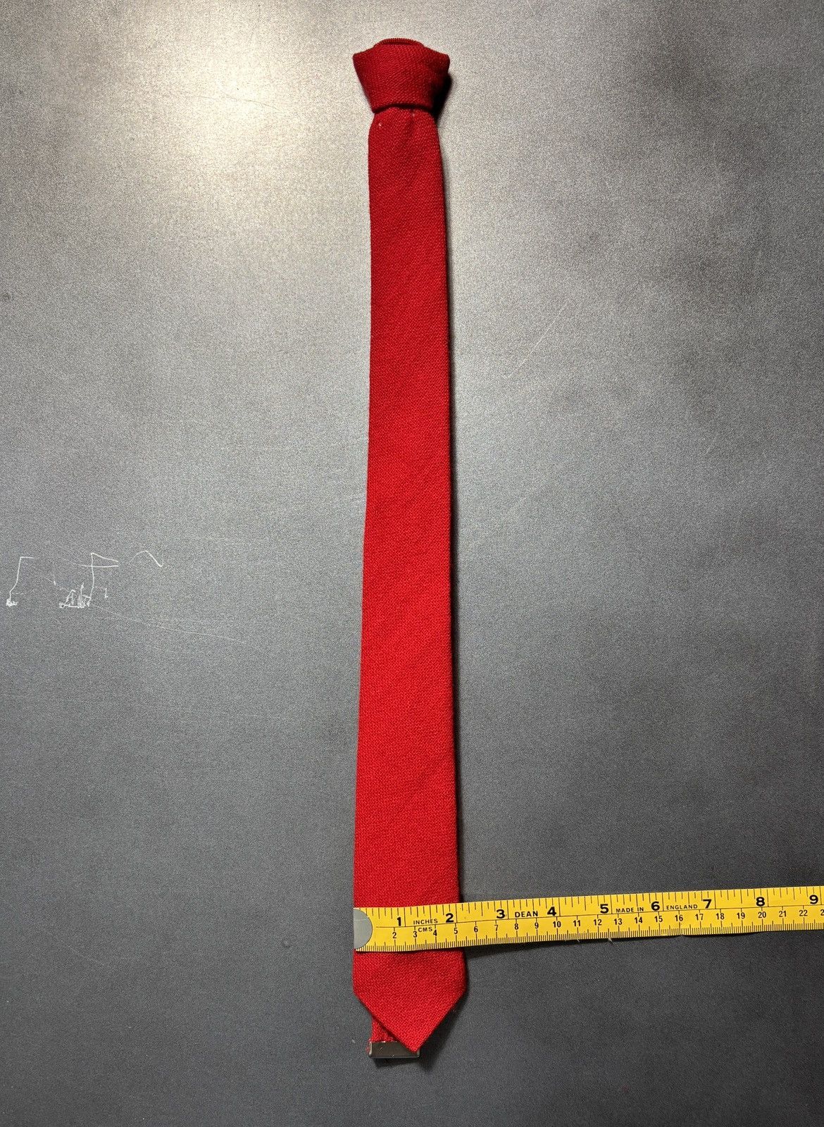 Vintage Vintage Pre-Tied Necktie Zipper Skinny Lambswool Red Wool 90 Size ONE SIZE - 16 Thumbnail