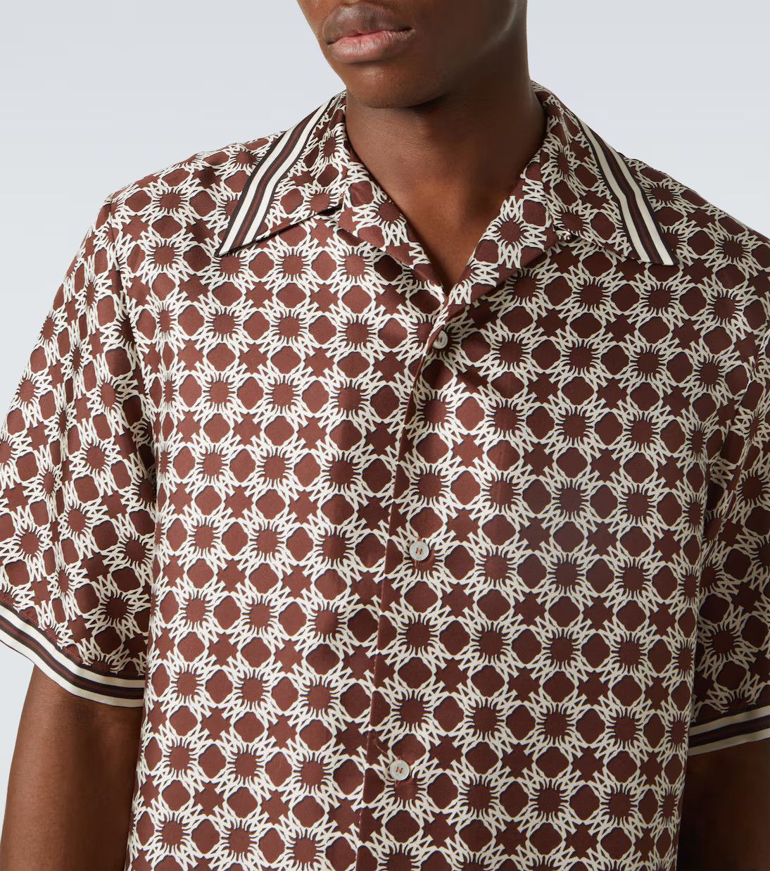 Amiri o1h1sh10525 M.A Quad Bowling Shirt in Brown Size US L / EU 52-54 / 3 - 5 Thumbnail