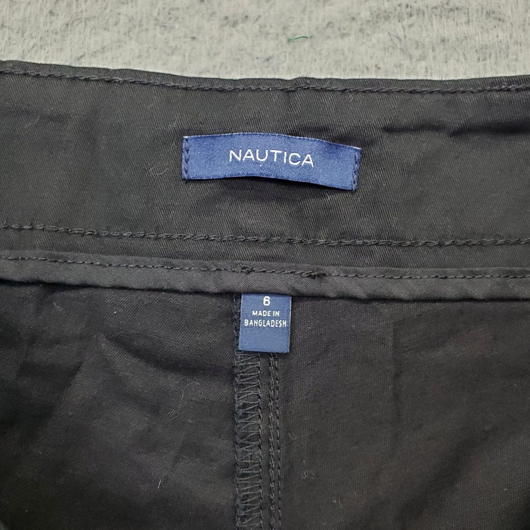 Nautica Nautica Women Chino Shorts 6 Black Twill Mid Rise Slash Pocket Stretch Size 28" / US 6 / IT 42 - 6 Thumbnail
