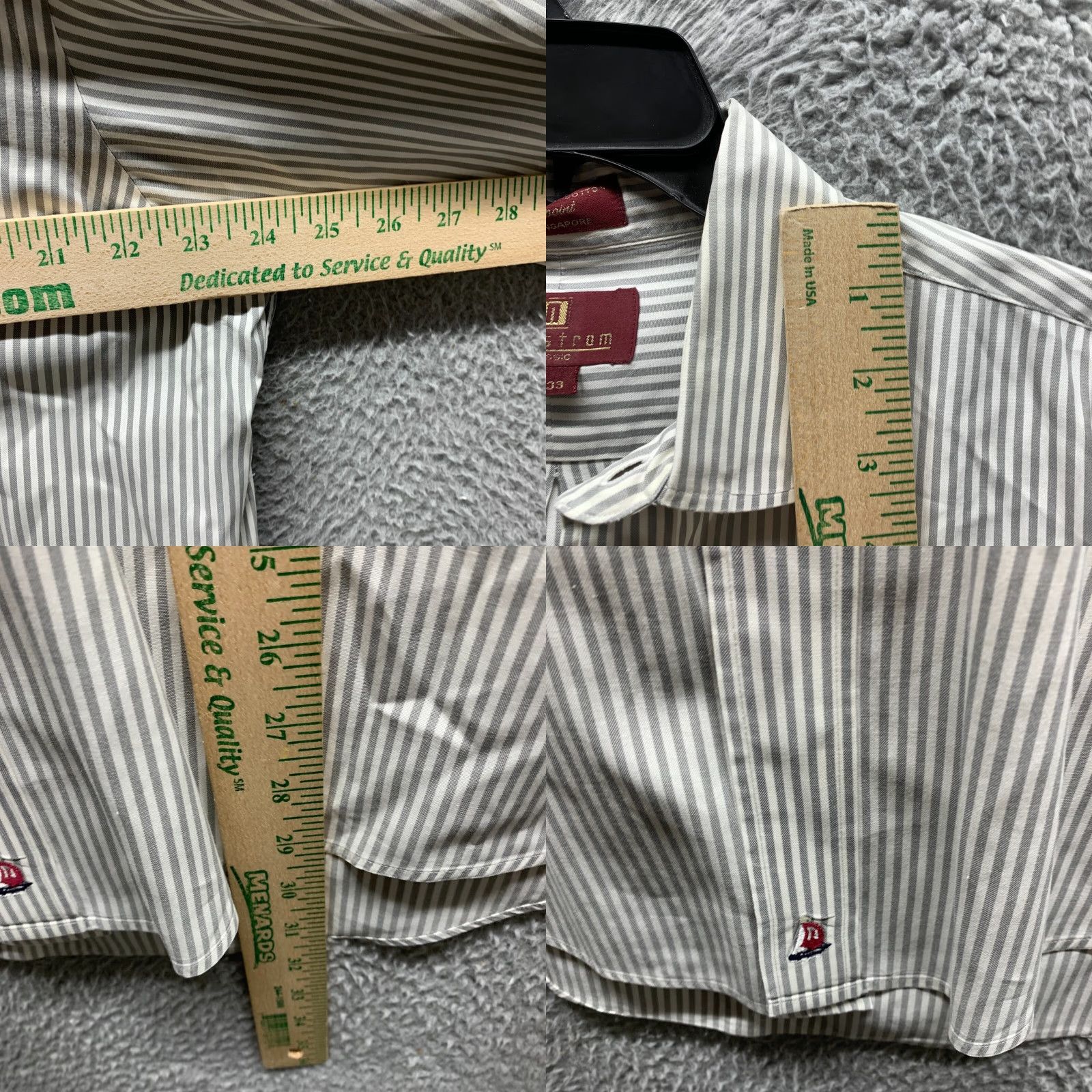 Nordstrom VINTAGE Nordstrom Shirt Mens 16 Large Gray Cotton Button-Up Size US L / EU 52-54 / 3 - 8 Thumbnail