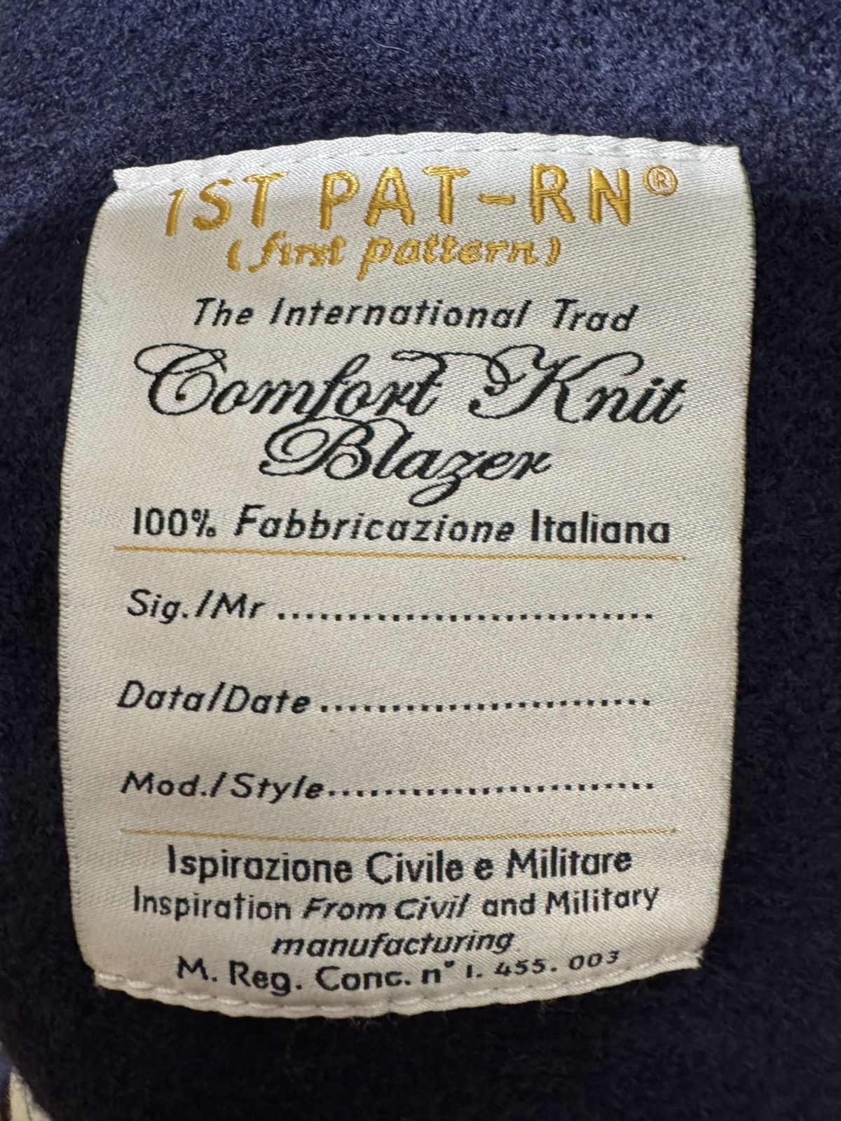 1ST PAT-RN 1STPAT-RN VITTORIO VENETO "MELTON DI MAGLIA" PURE WOOL - XXL Size 44R - 6 Thumbnail
