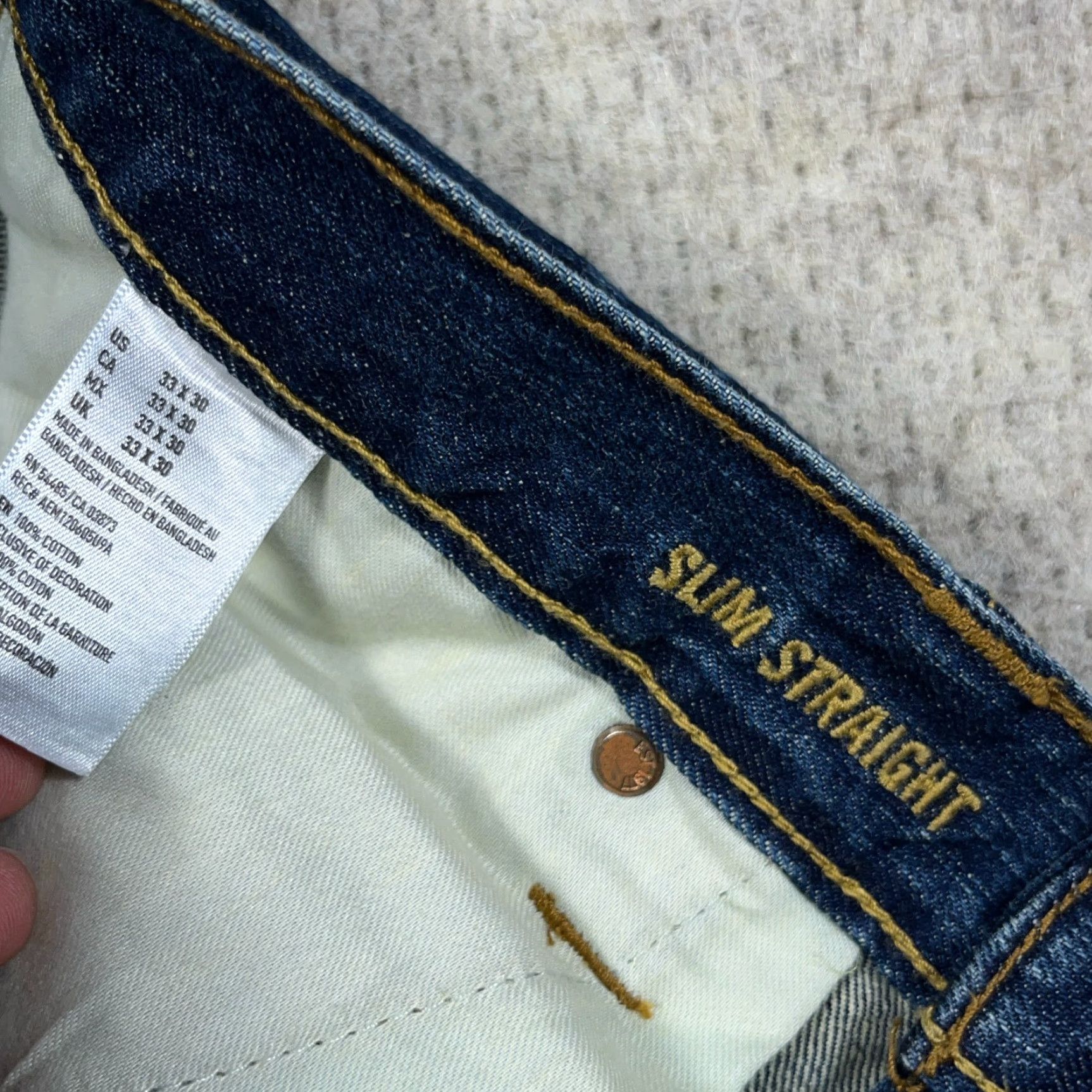 American Eagle Outfitters VINTAGE American Eagle Jeans Men Slim Fit 33x30 Straight Dark Wash Blue 5-Pocket Denim Jeans Mens Size US 33 - 4 Thumbnail