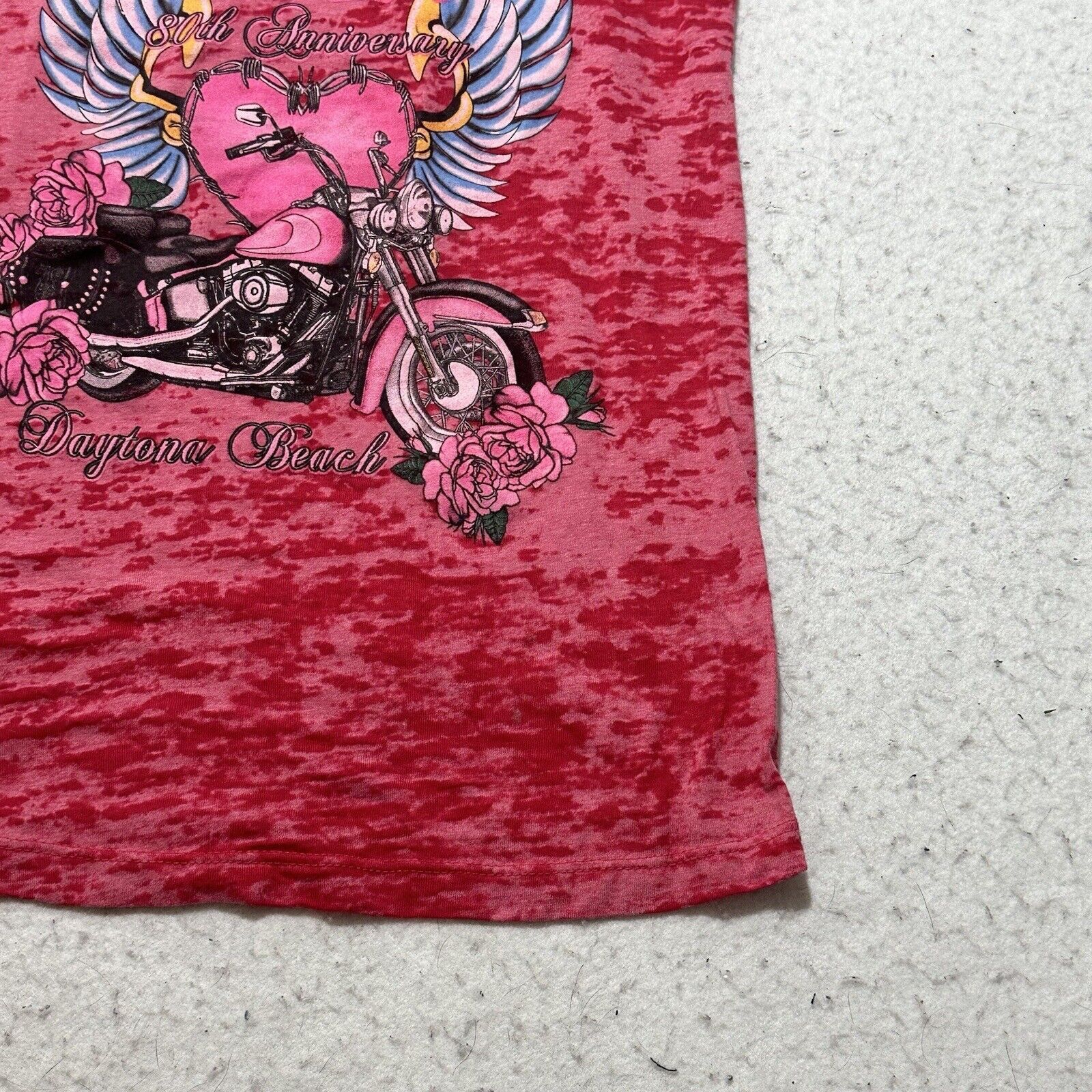 Next Level Daytona Beach Bike Week 21 Pink Sleeveless Burnout Tank Top Size S / US 4 / IT 40 - 2 Thumbnail