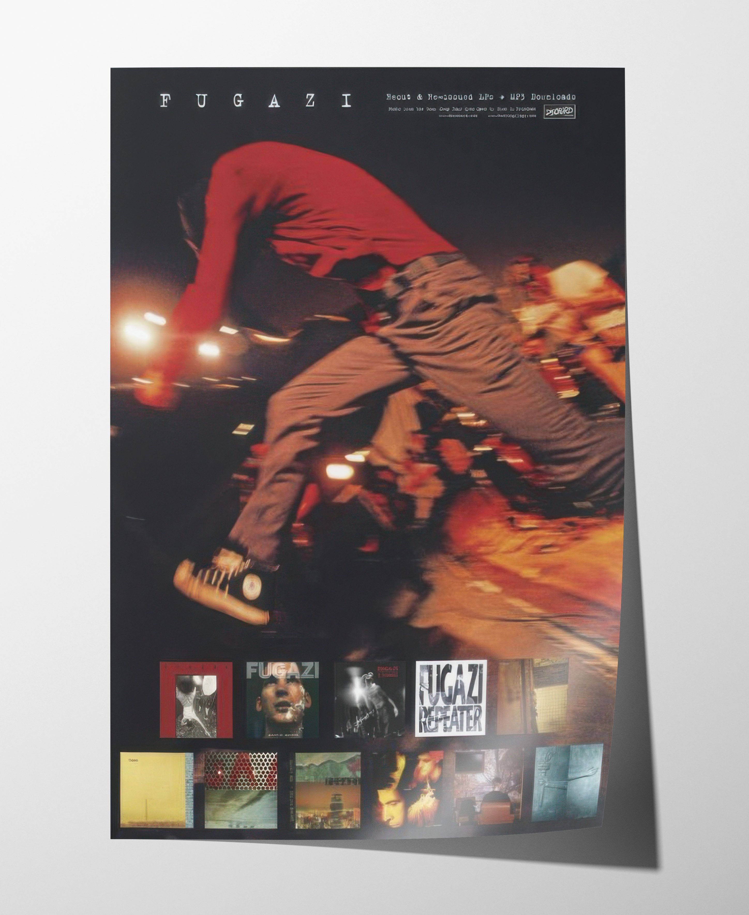 Band Tees Fugazi Poster Print Tee Gift Vintage Music Band Merch Size ONE SIZE - 1 Thumbnail