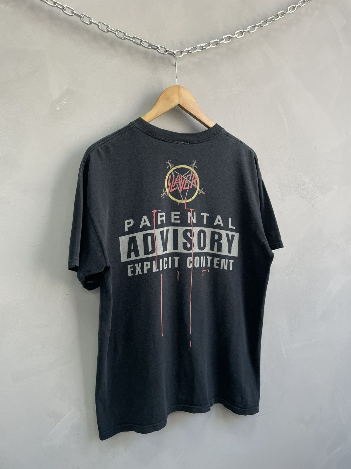Slayer Vintage 90s liquid blue overprint Slayer t shirt Size US L / EU 52-54 / 3 - 5 Thumbnail